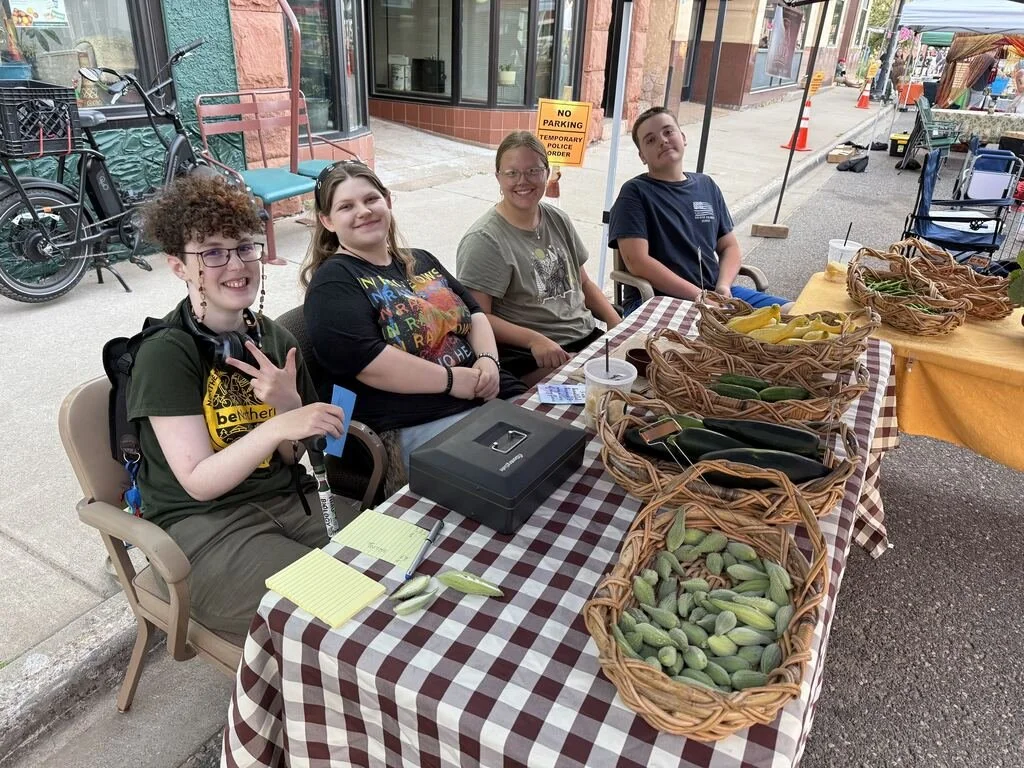 2026 Ishpeming High School Partridge Creek Farm CTE Student Interns at Ishpeming Farmers Market