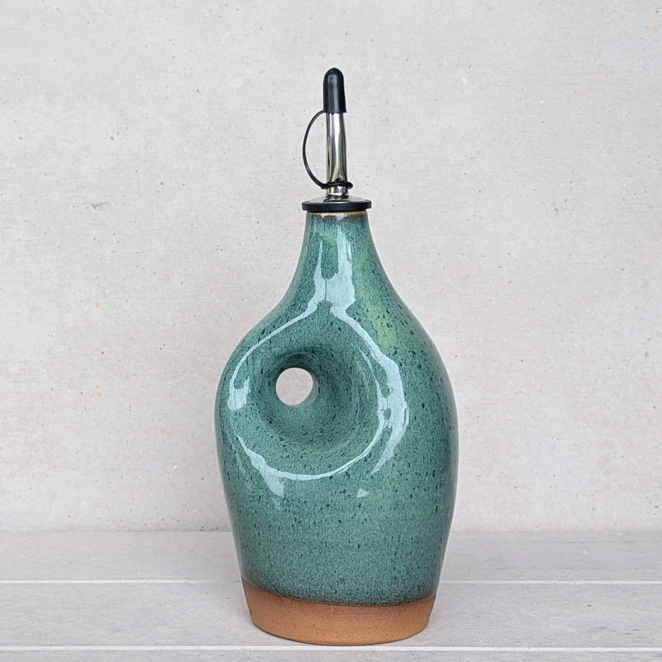 Pinched Oil Bottle - Moss 2