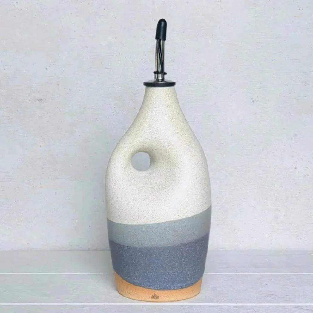 Pinched Oil Bottle - Dusty Blue 1
