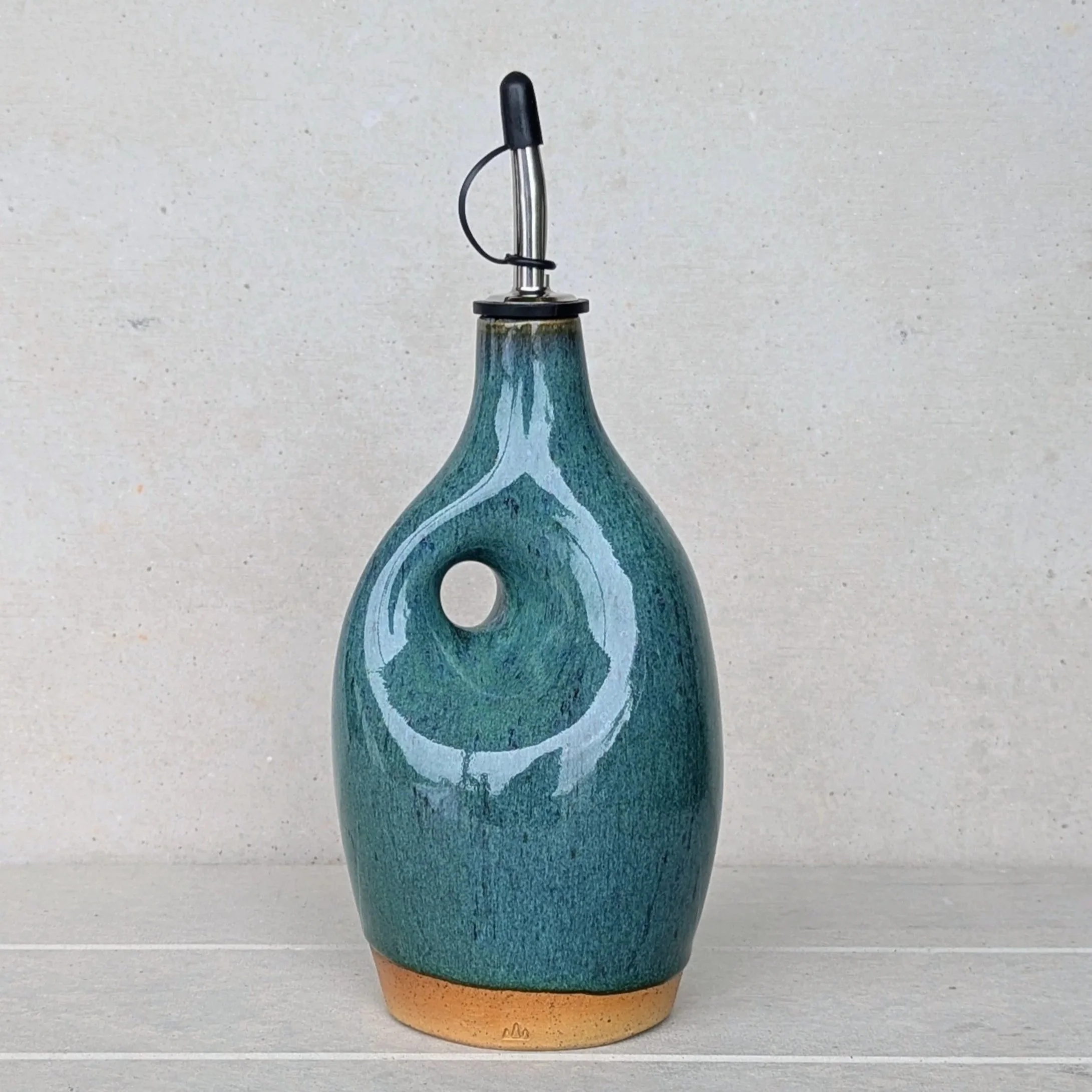 Pinched Oil Bottle - Moss 1