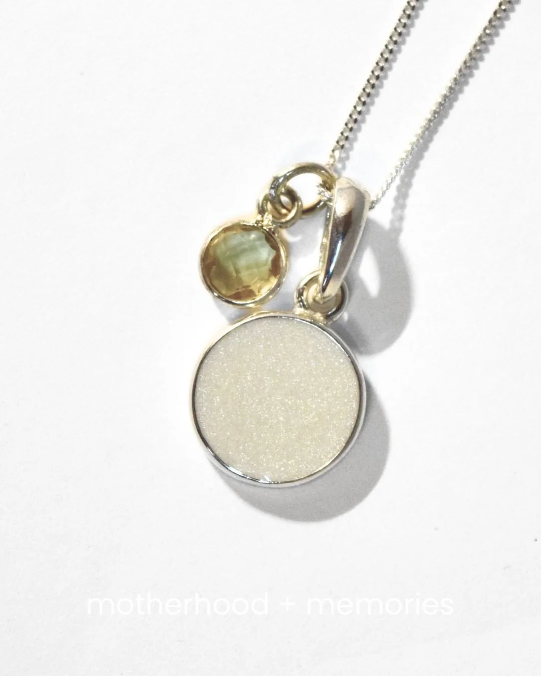 These three need a spot on the grid 🤍 

It&rsquo;s been a bit of a whirlwind recently getting everything made and out for Christmas but I&rsquo;m so nearly there now!! 🎄

✨️ Dot Pendant with a pearly shimmer finish and November birthstone charm 

✨