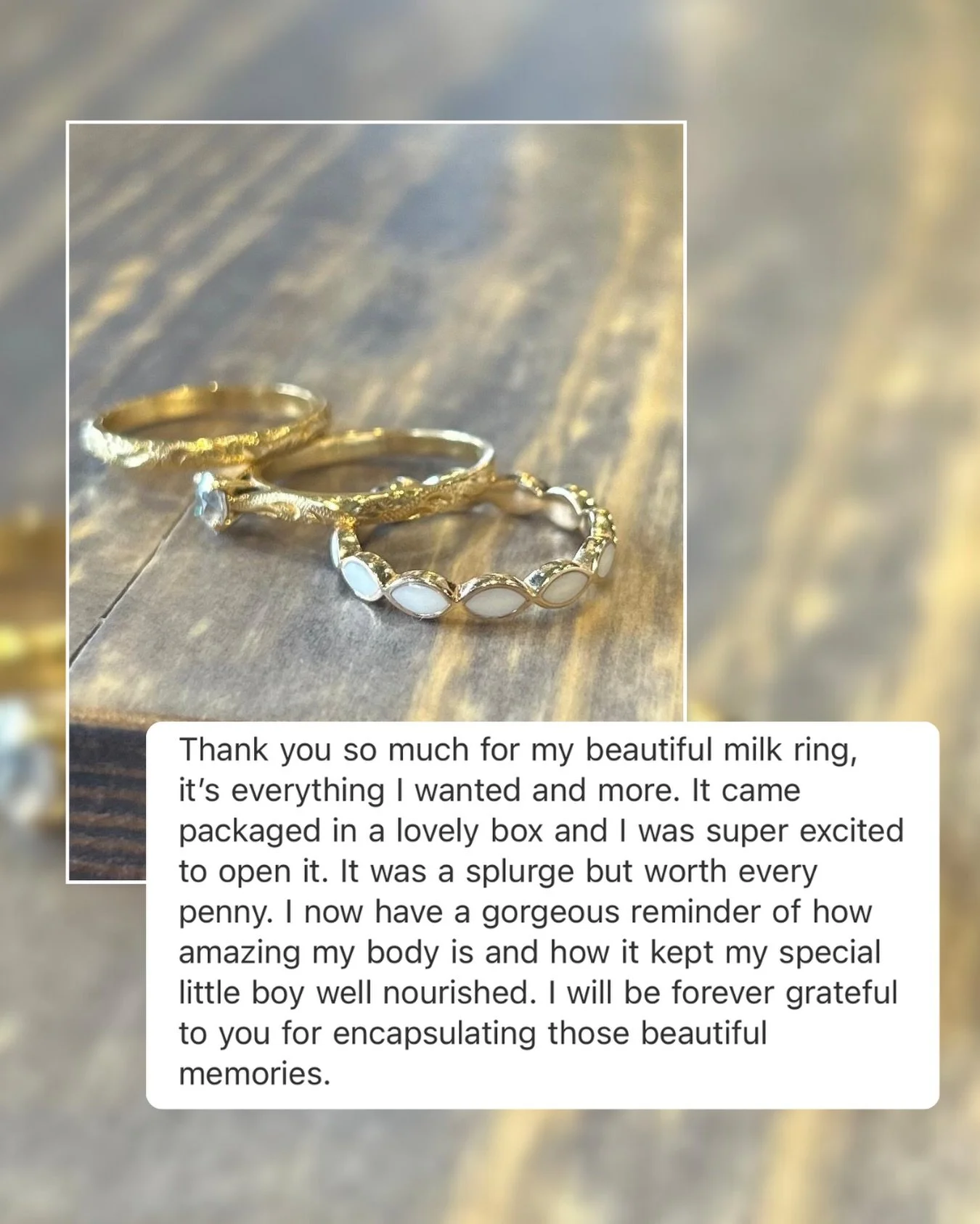 Messages like this mean everything 💕

#breastmilkjewellery #goldmilkring #review