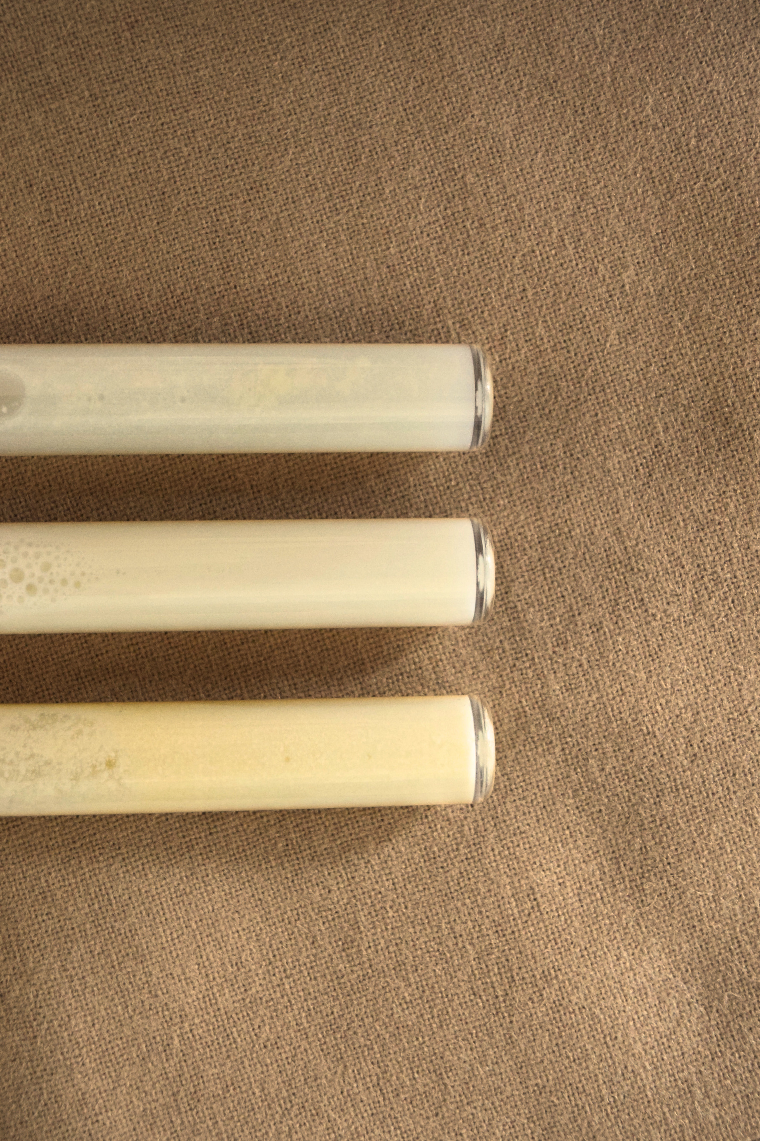 Three tubes of breastmilk