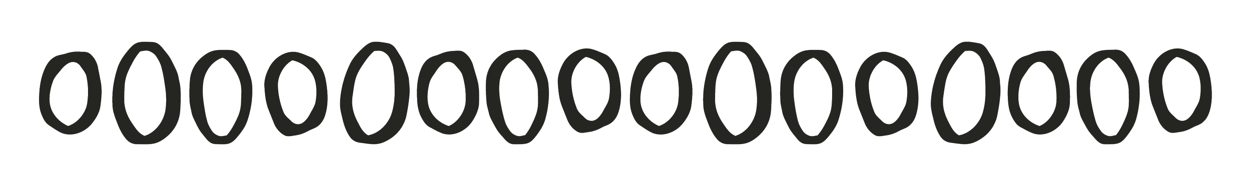 Ovals in a row