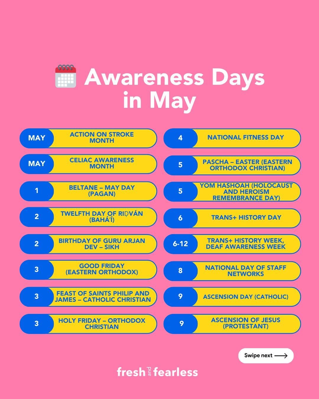 We&rsquo;ve created a calendar of next month&rsquo;s events as part of our monthly series, where we will share awareness days coming up to help you plan your diversity plans 📆⁠
⁠
Are you looking for inspiration for ways to celebrate and bring awaren