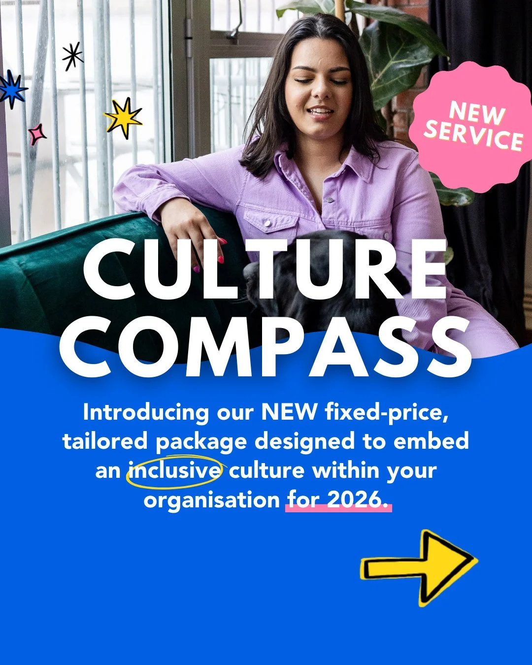 Feeling a little overstretched and wondering how on earth you'll find the time to actually make time for your DEI initiatives this year?⁠
⁠
Let me introduce you to Culture Compass, our NEW fixed-price, tailored package designed to embed an inclusive 