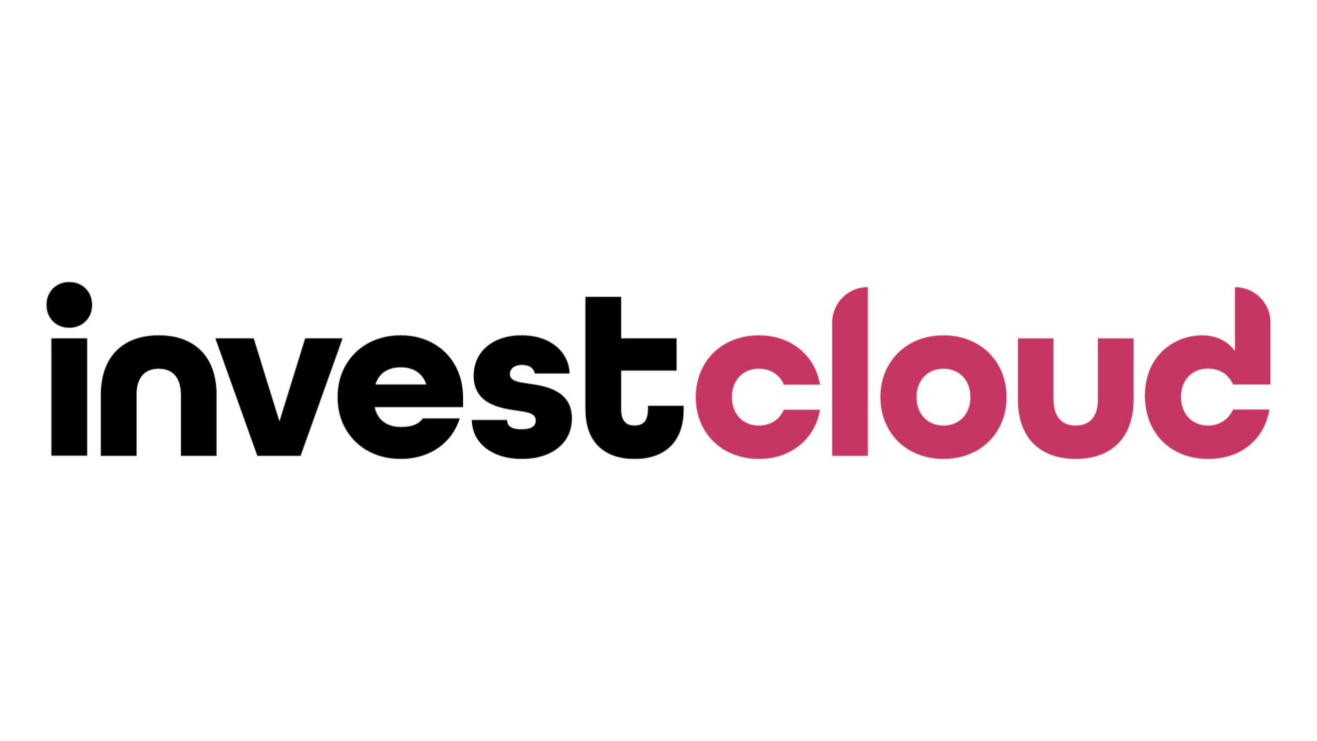 Investcloud logo with black and pink text on a white background.