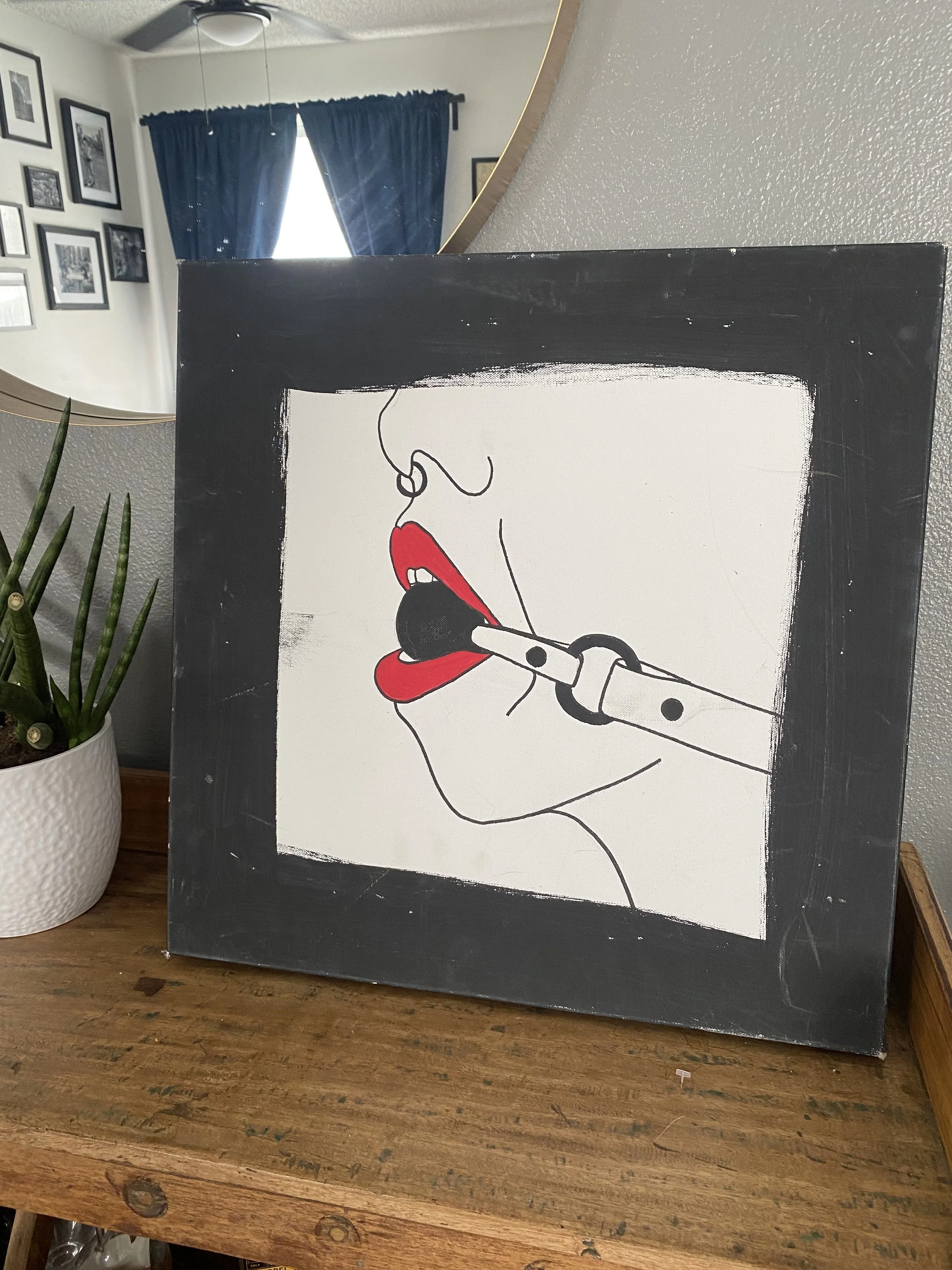 Ball Gag Babe Painting 20x20