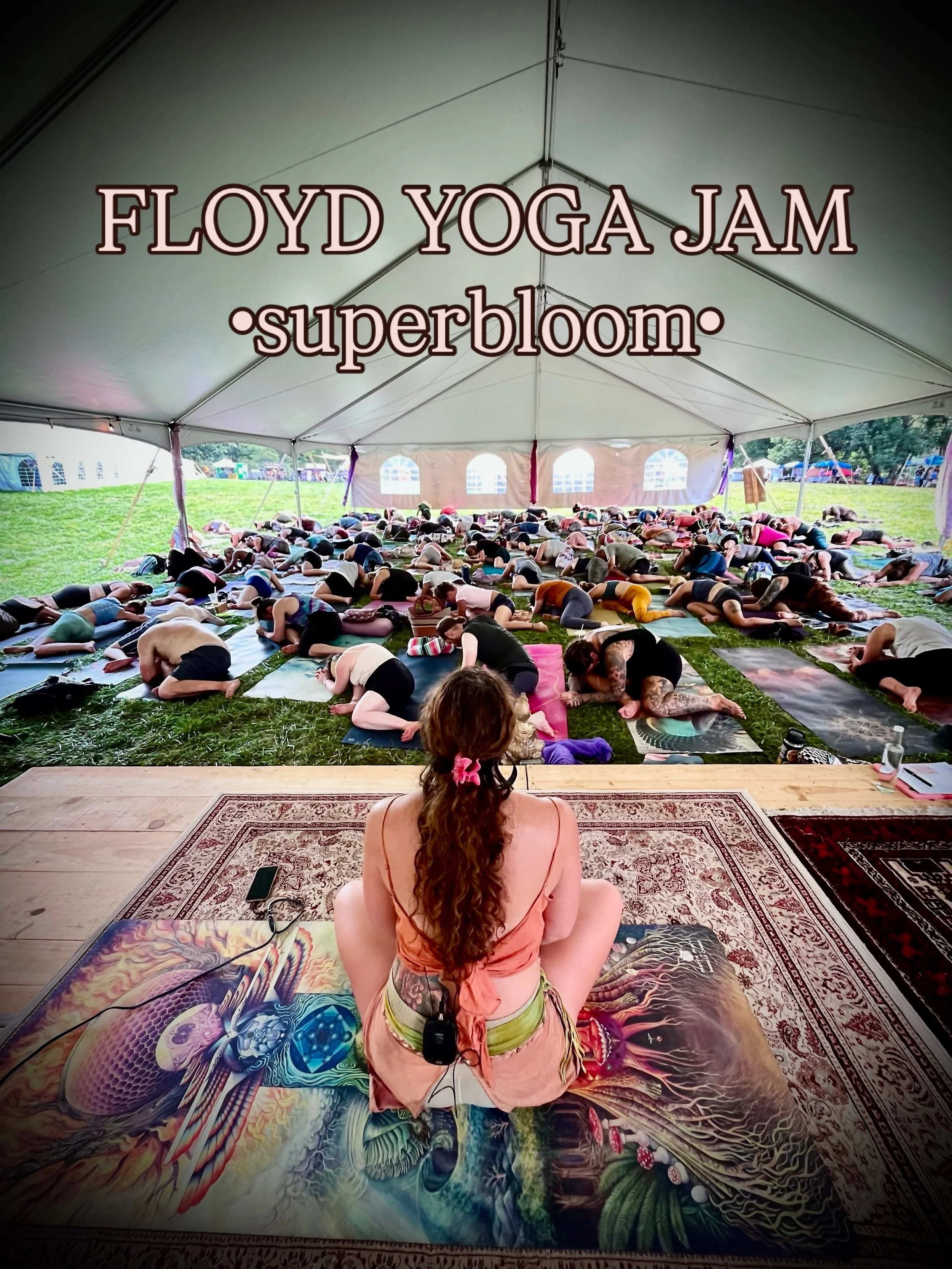 I&rsquo;ve been a little delayed in writing about Floyd Yoga Jam this year. (Maybe on purpose.)

This year felt so easeful. So spacious.
Camp was sweet. The classes were impactful. Two of my sisters joined me. I reunited with old friends and made new