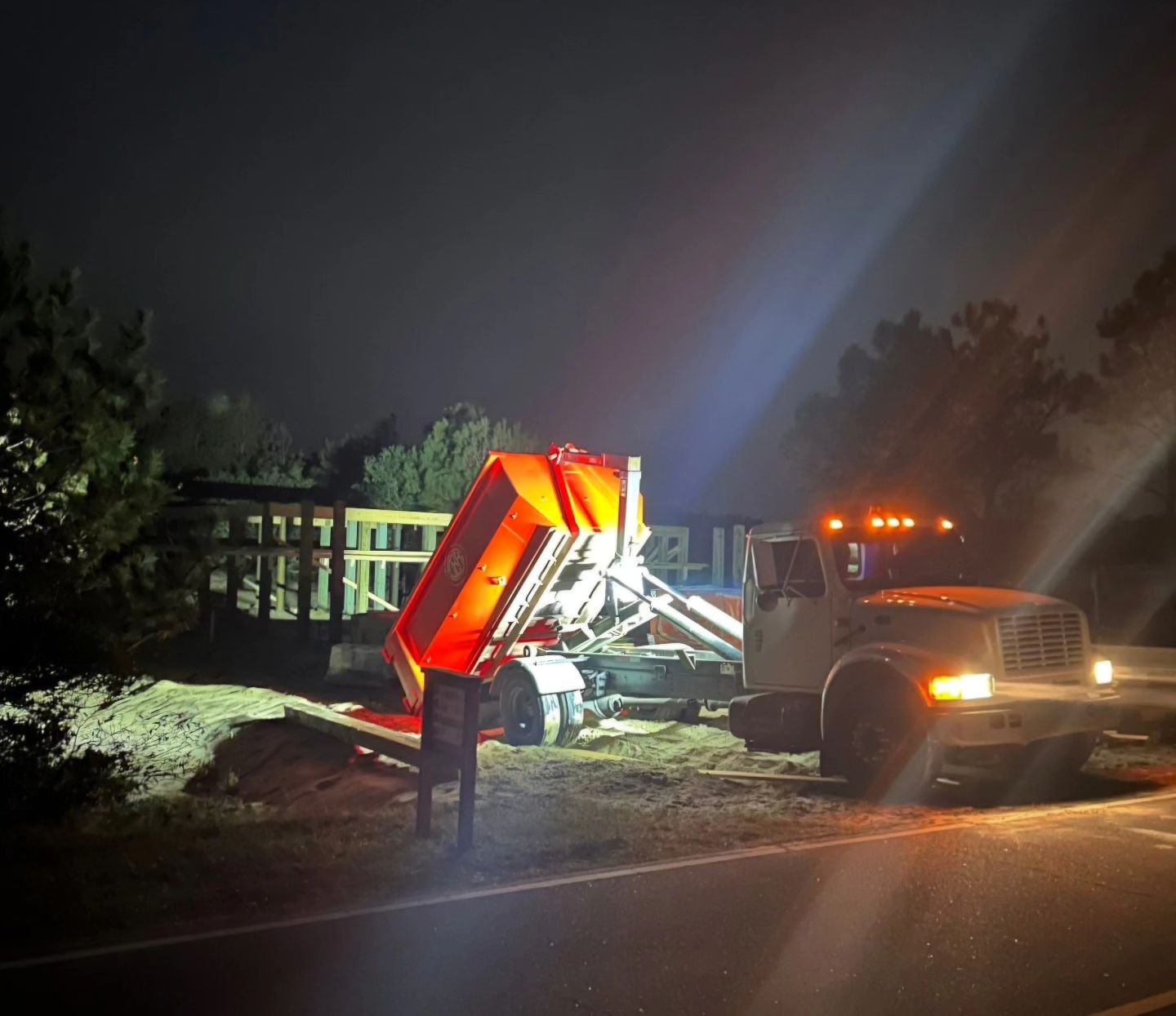 Early Bird Gets the Worm... #obxrecycling #obxdumpsters #obxrolloffs