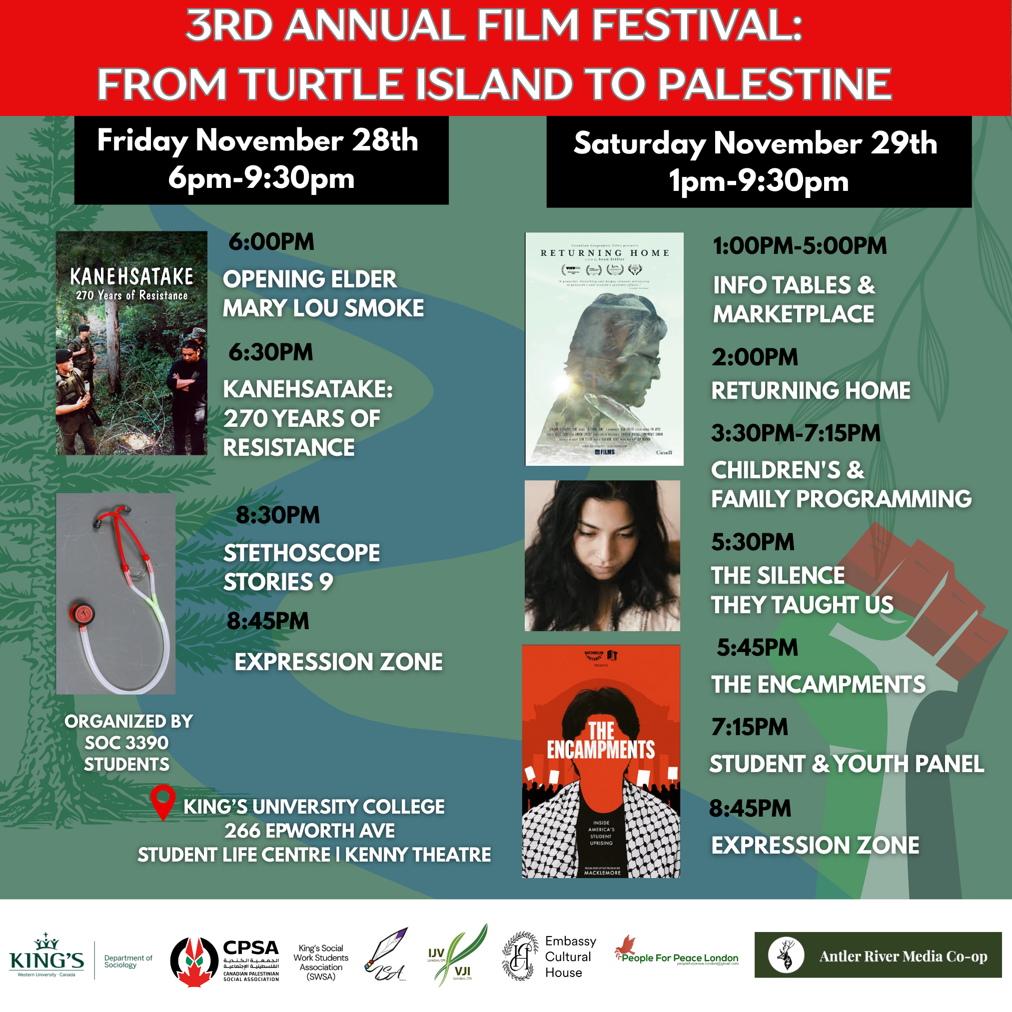 NOVEMBER 28-29, 2025                         3rd Annual From Turtle Island to Palestine Film Festival