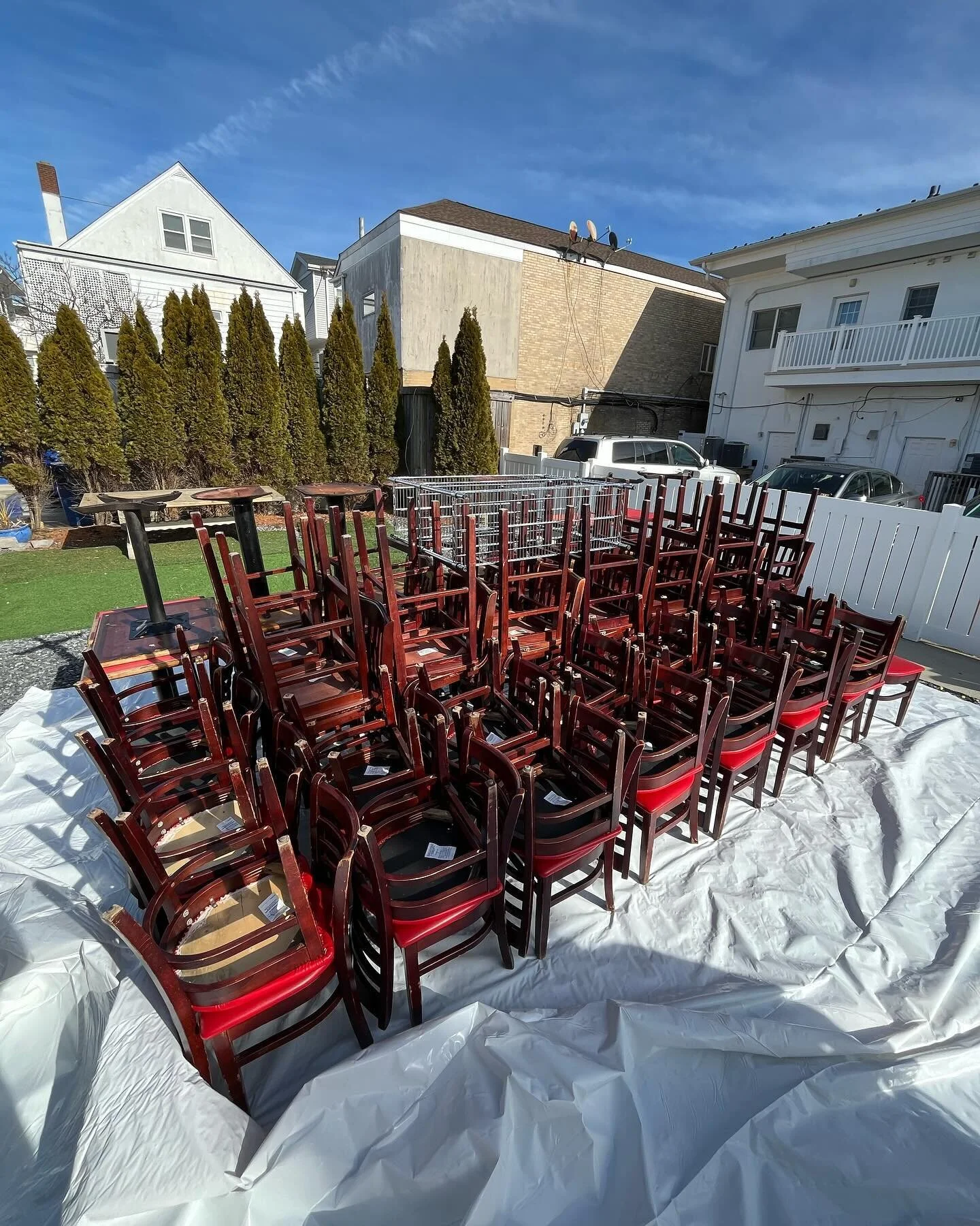 Some awesome improvements coming to the one and only @roberts_place and we are honored to play our part in the remodel. All indoor tables, seats, and bar stools were wrapped in the Backyard for a quick stay while the renovations go down!
