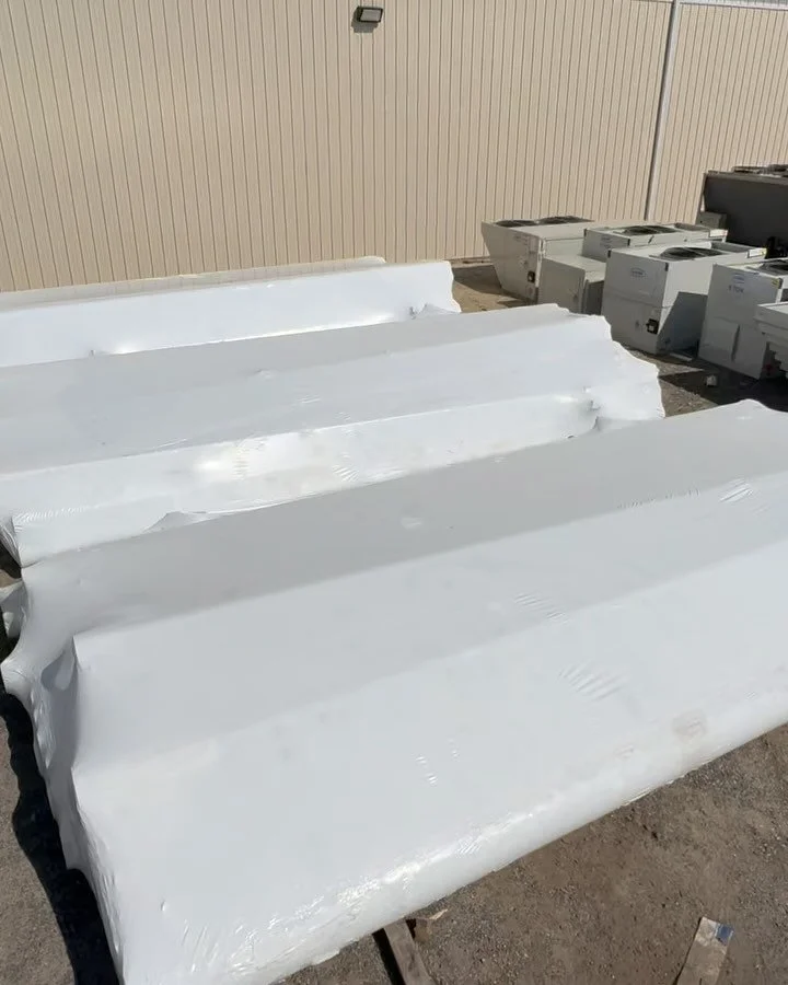 Recently completed a large project for a local HVAC company that is working on the construction of a nearby hospital. We wrapped thousands of pounds of large piping that will be preserved on property until time to be used. Challenging job but the Spi