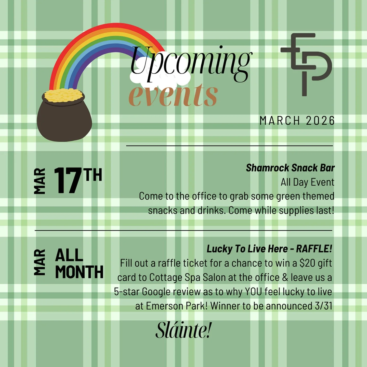 Check out our resident event calendar for March! 🍀

#westervilleapartments #apartmentliving #westervilleohio #youshouldlivehere #residentevents