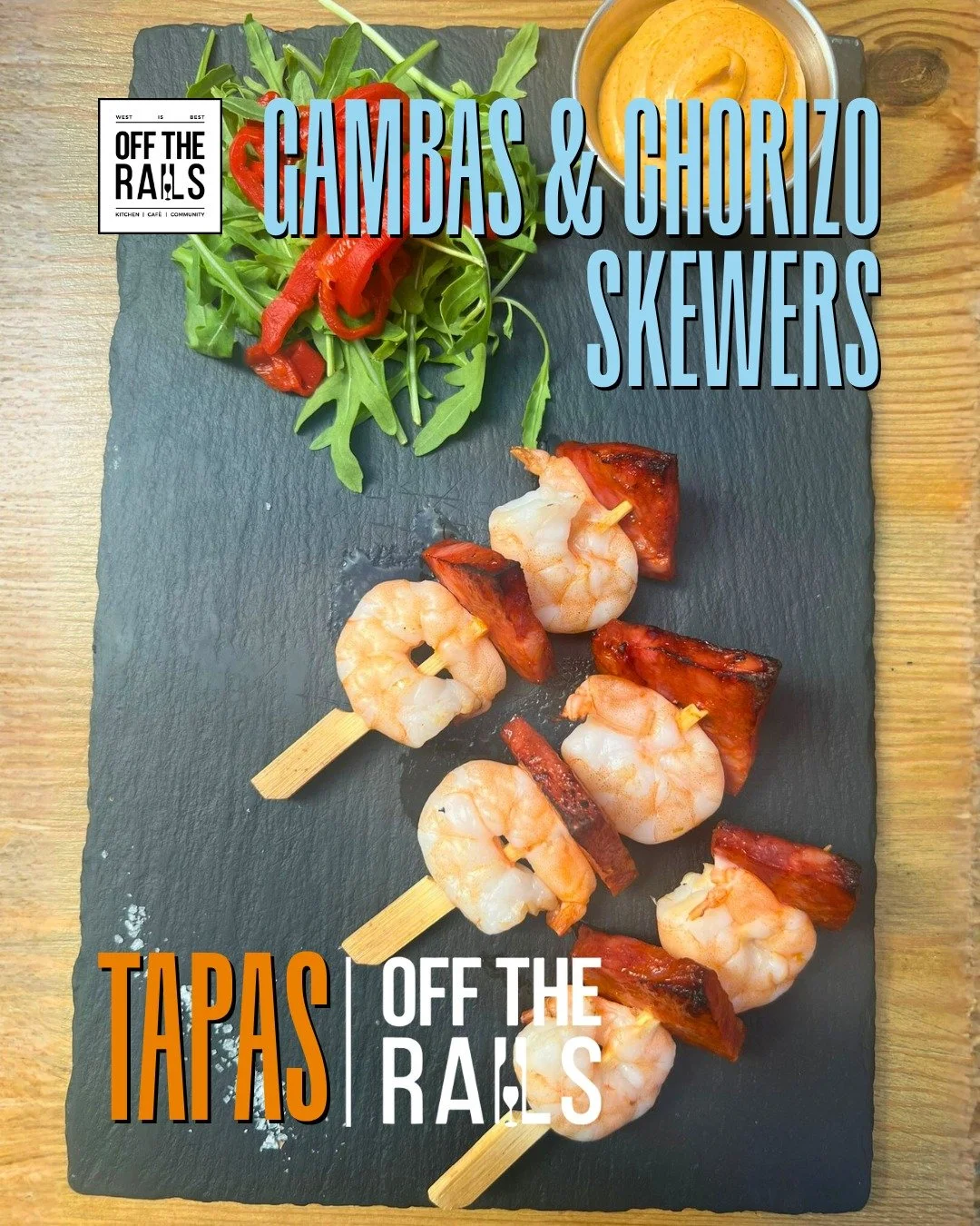 🔥 CHORIZO &amp; GAMBAS SKEWERS 🔥
Juicy prawns and smoky Spanish chorizo, roasted to perfection and finished with our house alioli. A little spice, a little sizzle &ndash; and a whole lot of flavour. 🇪🇸

Served 5PM &ndash; 10PM, kitchen closes at 