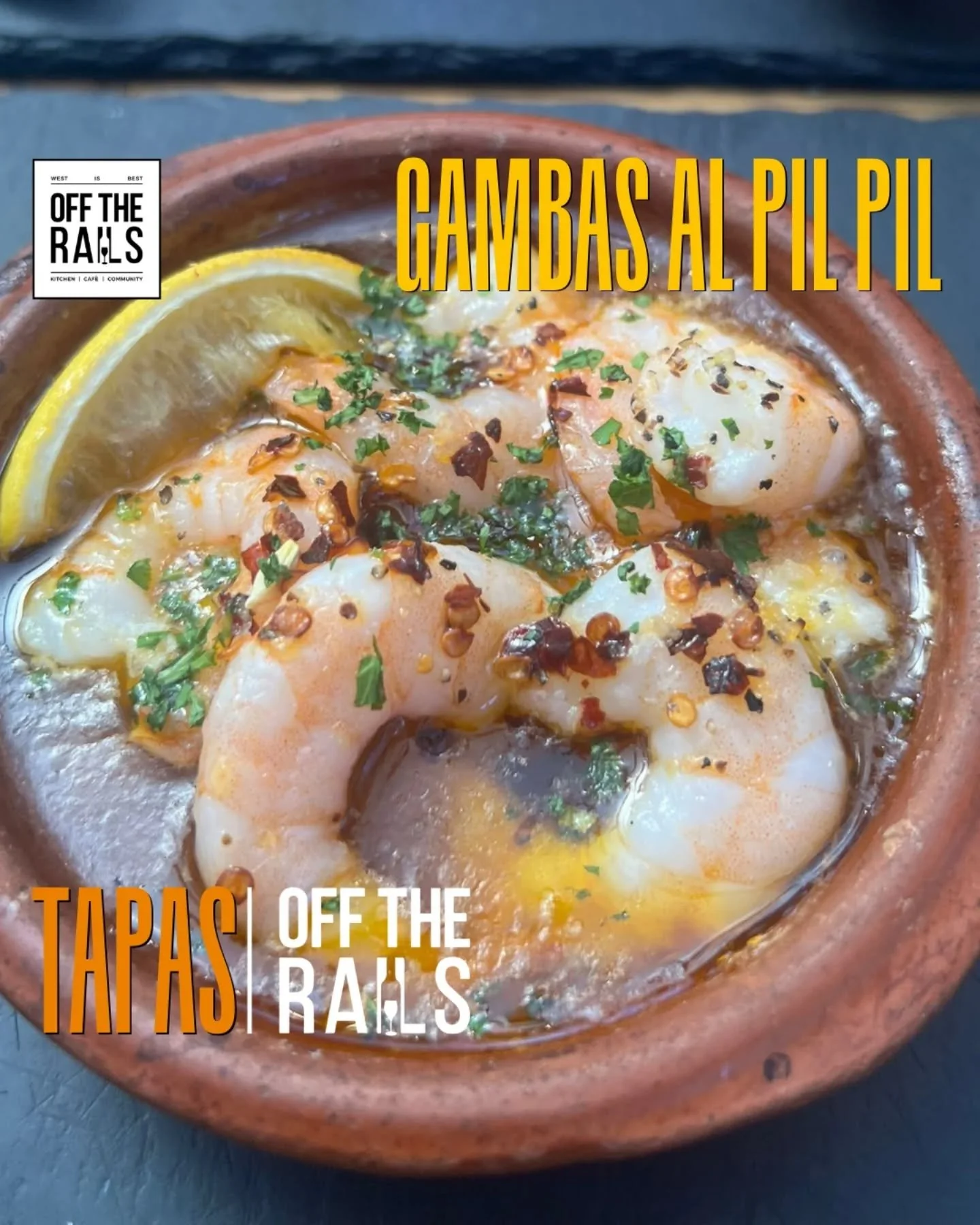 🔥 Warning: these Gambas a Pil Pil come with serious sizzle.
Juicy prawns swimming in garlicky chilli oil&hellip; the kind of dish you &ldquo;share&rdquo; but immediately regret offering around. 😏🦐

Perfect for dunking, perfect for date night, perf