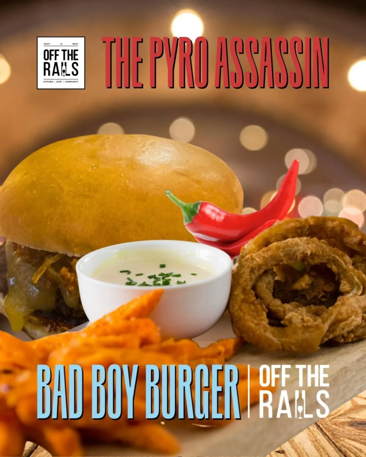 🔥 Turning the heat up this winter&hellip; 🔥

The Pyro Assassin is a Bad Boy that doesn&rsquo;t mess about.
&frac12;lb Jersey ground beef stacked with melty Monterey Jack 🧀, hit with BB mango hot sauce 🌶️ and finished with smoky chipotle mayo. Swe