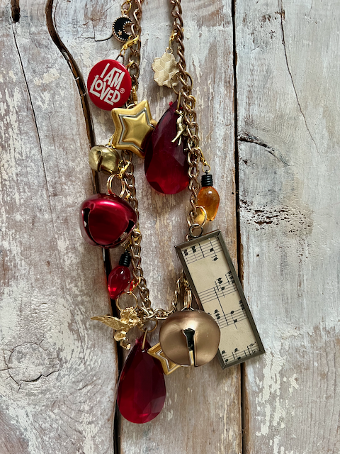 Jolly Red Love Charm Necklace Purse Charm