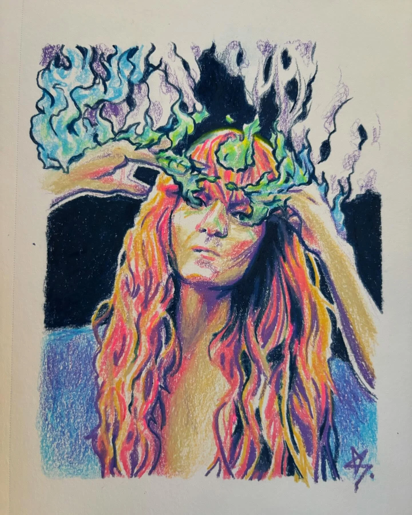 The sketch for &ldquo;Third Eye&rdquo;

Sometime ago, early fall, I imagined a hand gesture and formation almost like a crown but leaving room for (and framing) the third eye. Immediately, I drew the dots and made connections resulting in this sketch