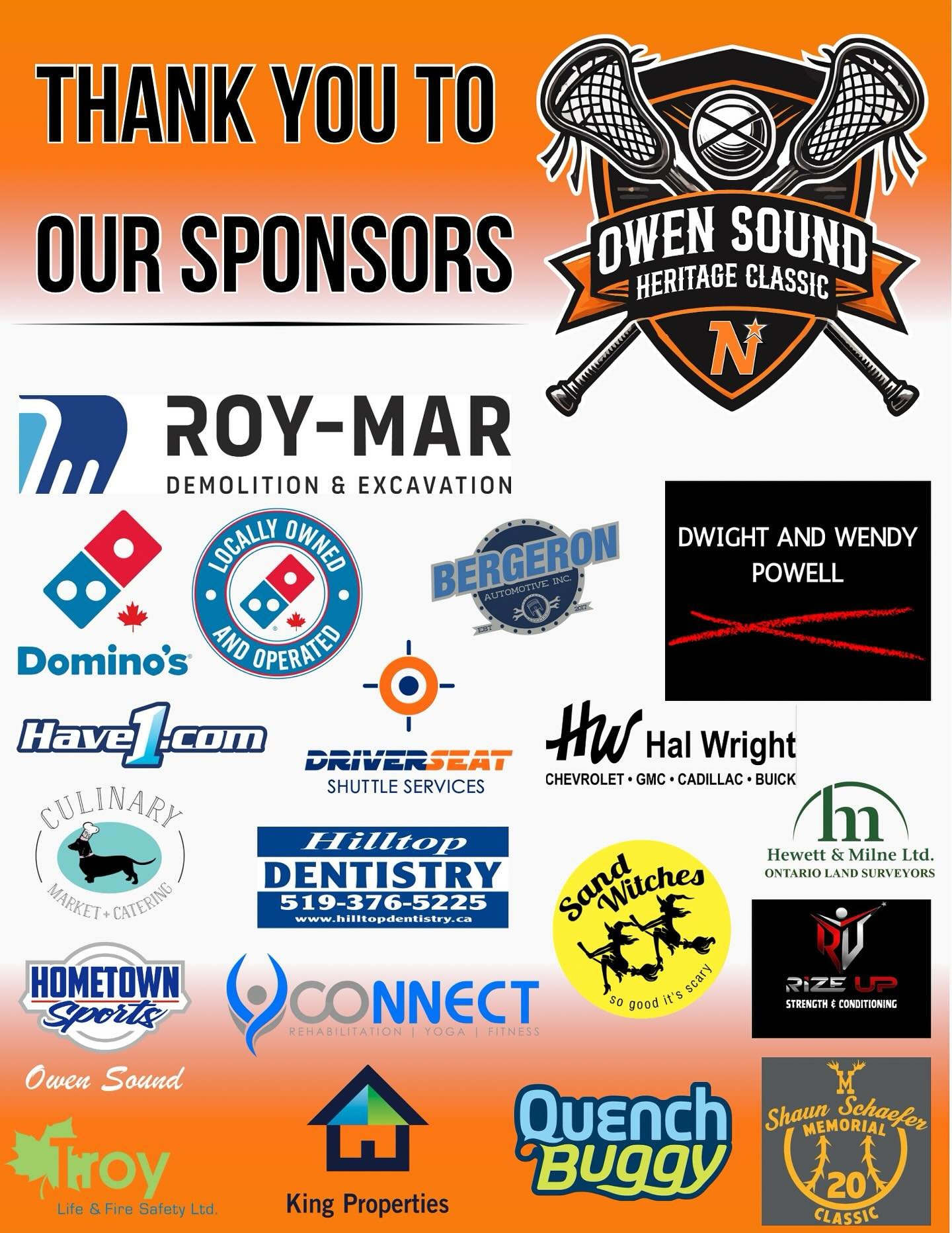 ⭐️THANK YOU TO OUR 2025 HERITAGE CLASSIC TOURNAMENT SPONSORS! ⭐️