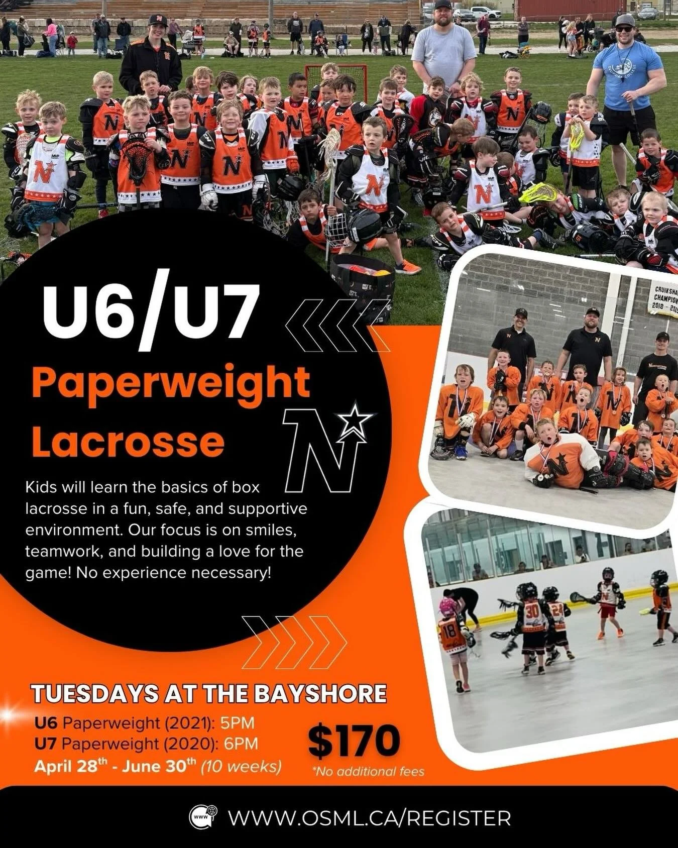 🥍 Paperweight Box Lacrosse is BACK for 2026! 🥍
We&rsquo;re moving things back inside at the Bayshore 🙌

⭐ Tuesday Nights
🥍 2021s &ndash; 5:00 PM
🥍 2020s &ndash; 6:00 PM

📲 Everyone registers as U7 on Sportzsoft (we&rsquo;ll split by age after!)