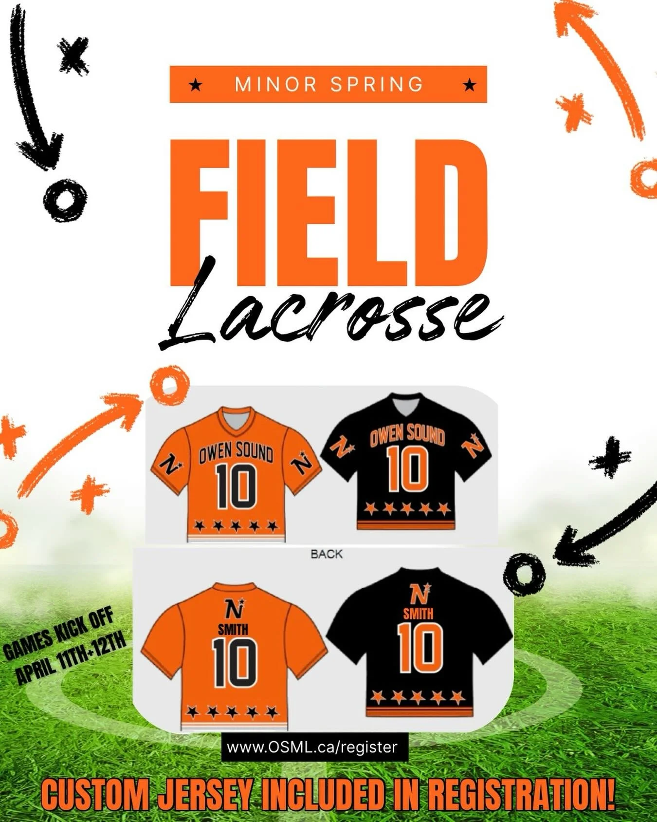 ☀️🥍 Play Minor Spring Field Lacrosse with the North Stars 🥍☀️

Registration is OPEN &mdash; come hit the field this spring!

⭐️ Aiming for teams in:
U9 &bull; U11 &bull; U13 &bull; U15 &bull; U17

🆕 NEW this year
✔️ Custom reversible jersey includ