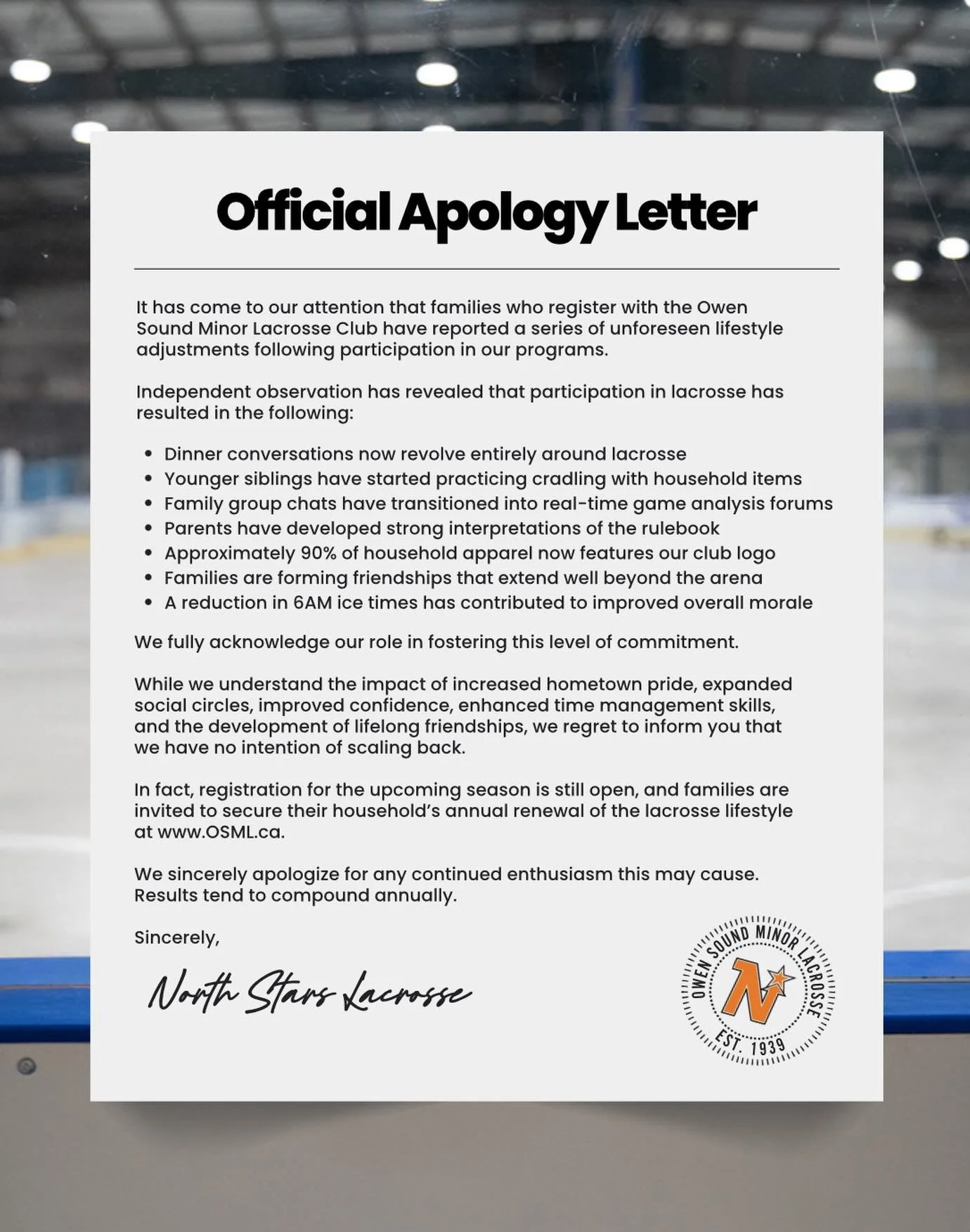 We accept responsibility.
And we regret nothing. 🥍

#SorryNotSorry #WeRegretNothing #OSML #RegisterNow