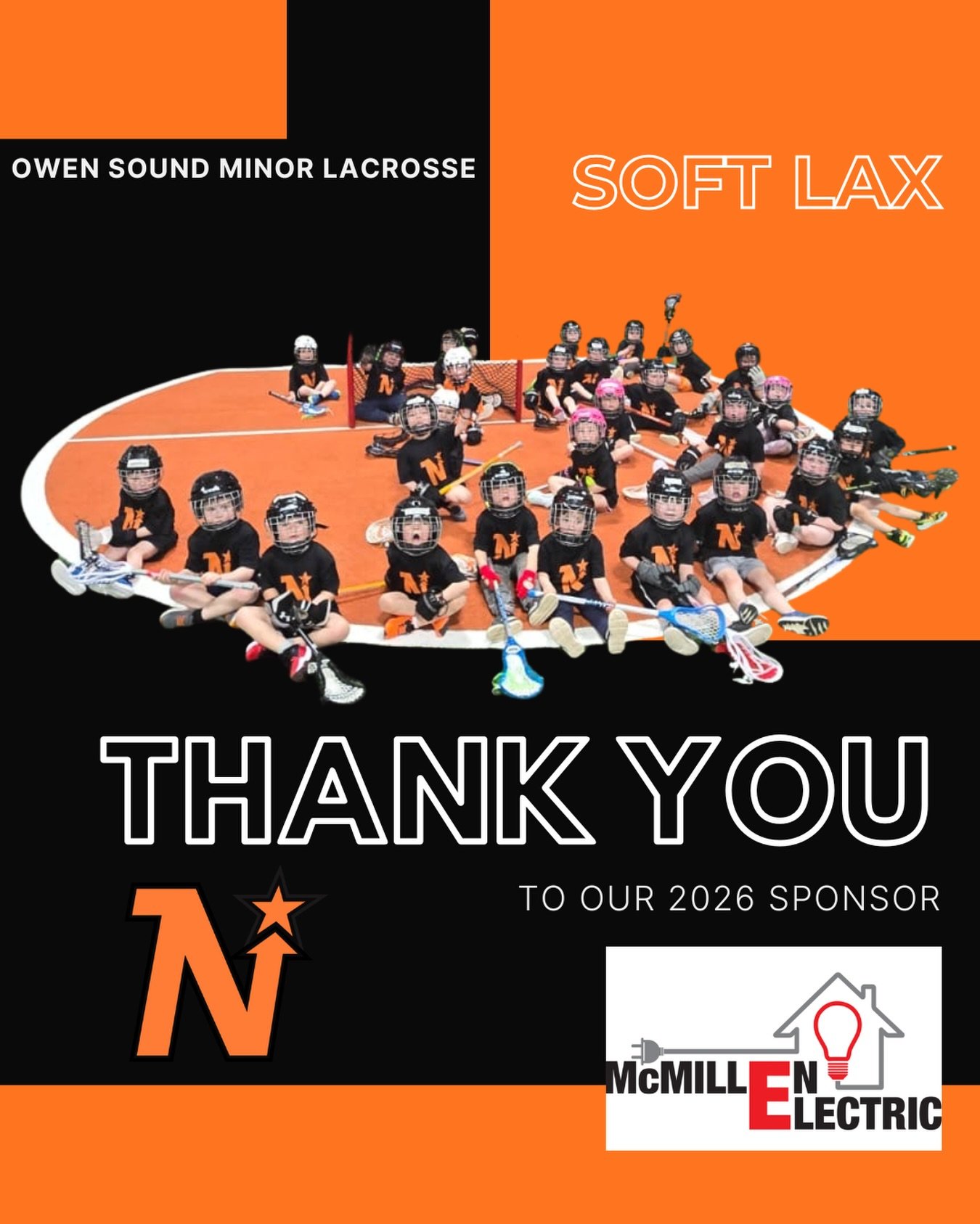 We would like to thank McMillen Electric for sponsoring our Soft Lacrosse program this year! 🧡🙌🏻🖤