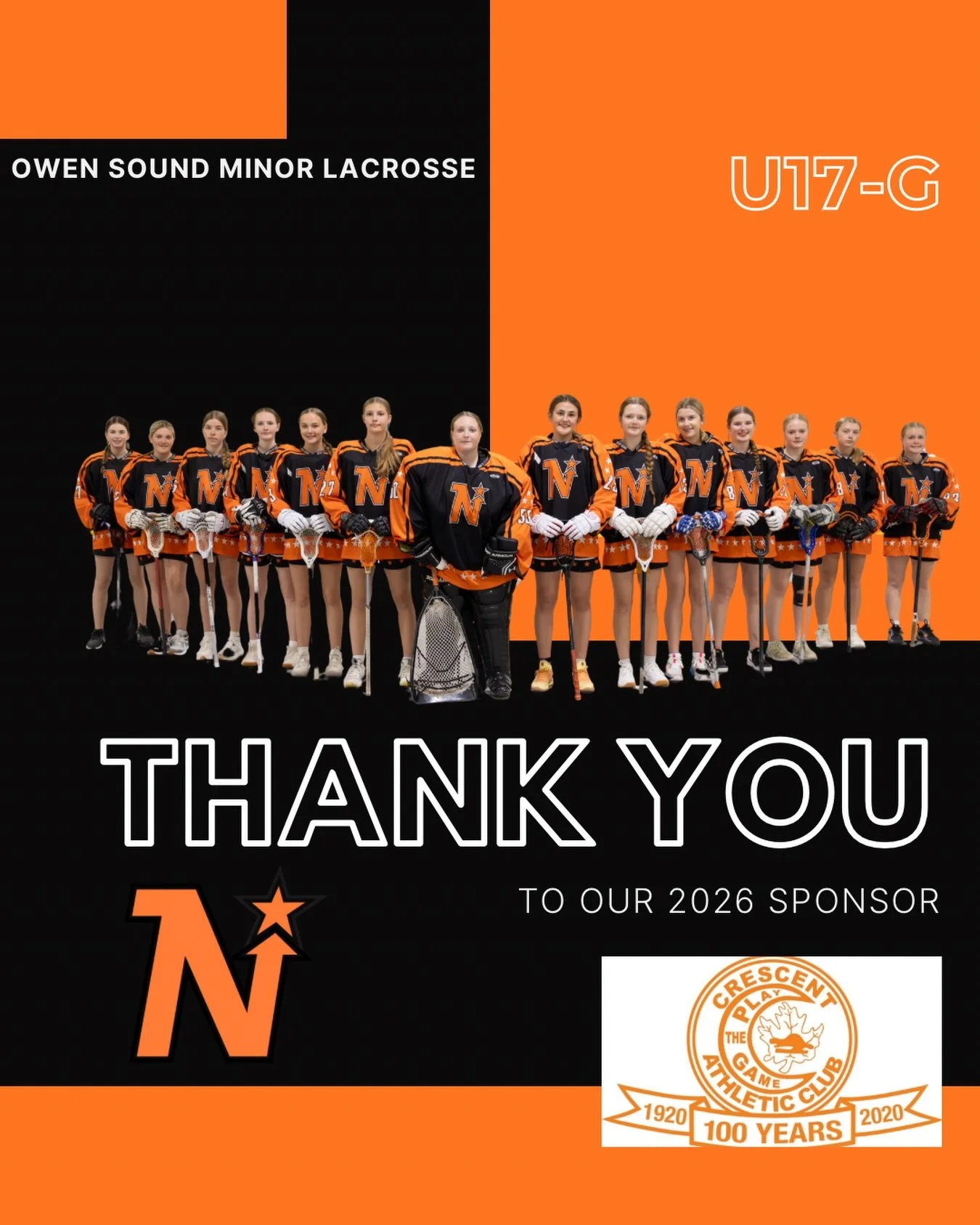 We would like to thank Crescent Athletic Club for sponsoring our 2026 U17 girls box team! 🧡🖤