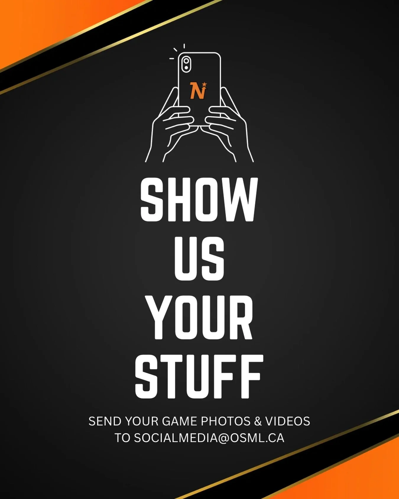 Help Us Showcase OSML!🤳📸

Do you have exciting game footage, action shots, team photos, or behind-the-scenes moments from the season? We'd love to feature them on our Facebook, Instagram, and TikTok channels!

Please send your content to socialmedi