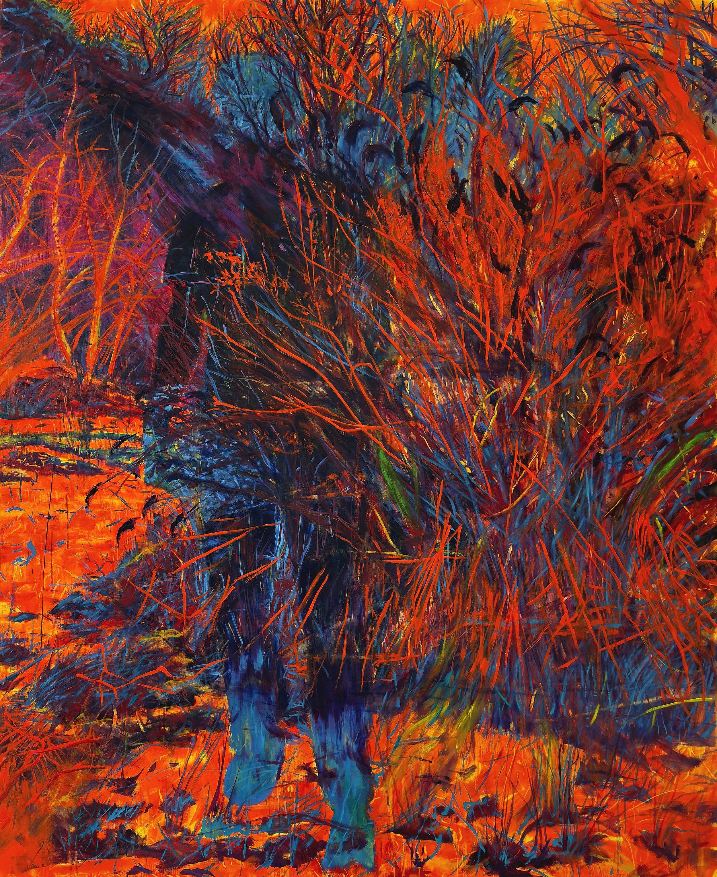Homme noir debout, 2025, Acrylique et Huile sur toile, 186 x 152 cm