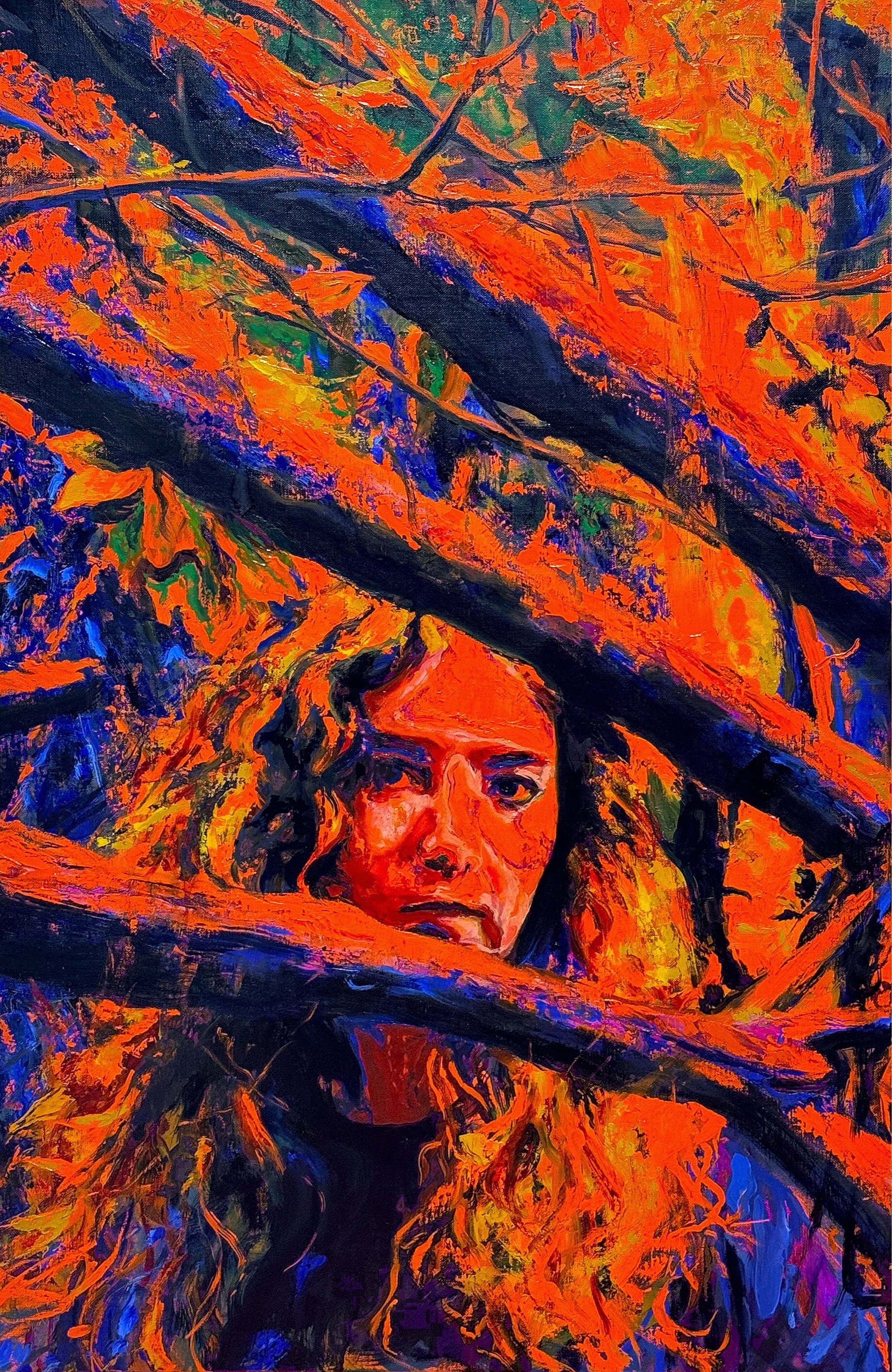 Léa, 2024, Acrylique et Huile sur toile , 100 x 65 cm