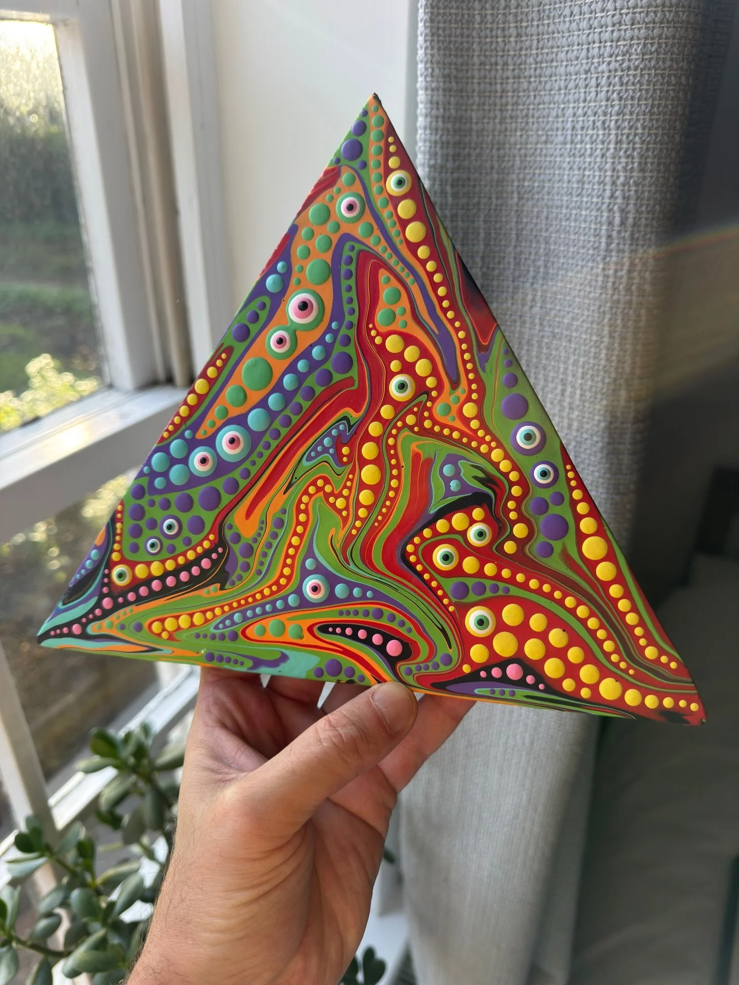 Part 2 of The triangle series -
&lsquo;The Bermuda Triangle&rsquo; 
Acrylic on Wood
22 x 25 cm
👀👀