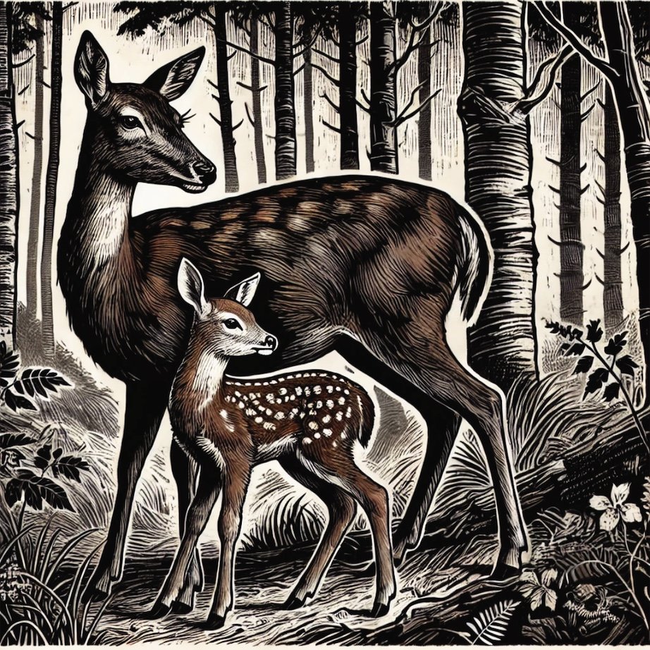 Coaster Roe Deer and Fawn A20