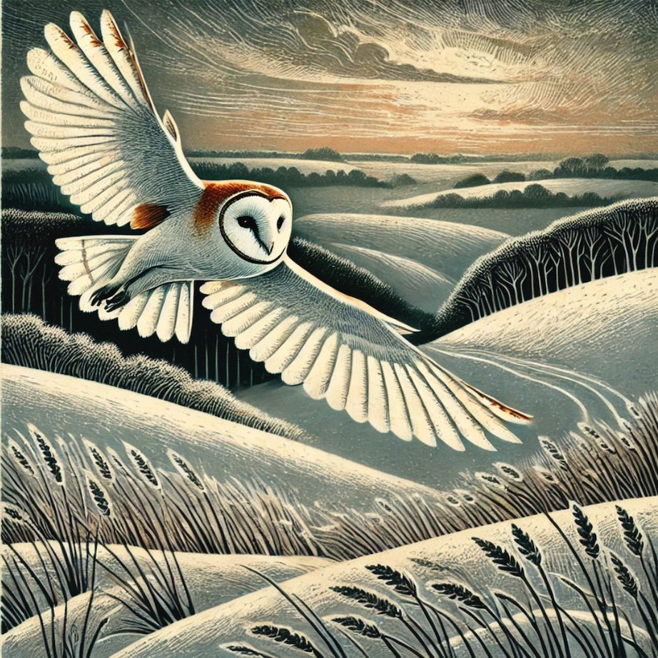 Coaster Barn Owl in flight B22
