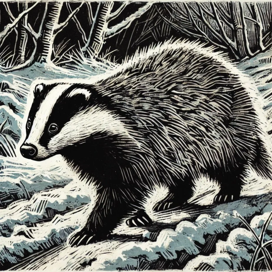Coaster Badger in snow A19