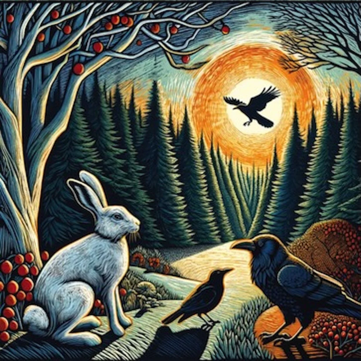 Coaster Hare Eagle Raven Jackdaw A17