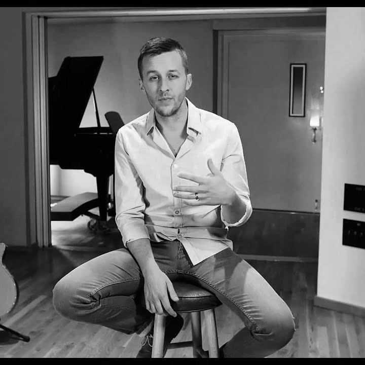 Micah Peacock in a music studio