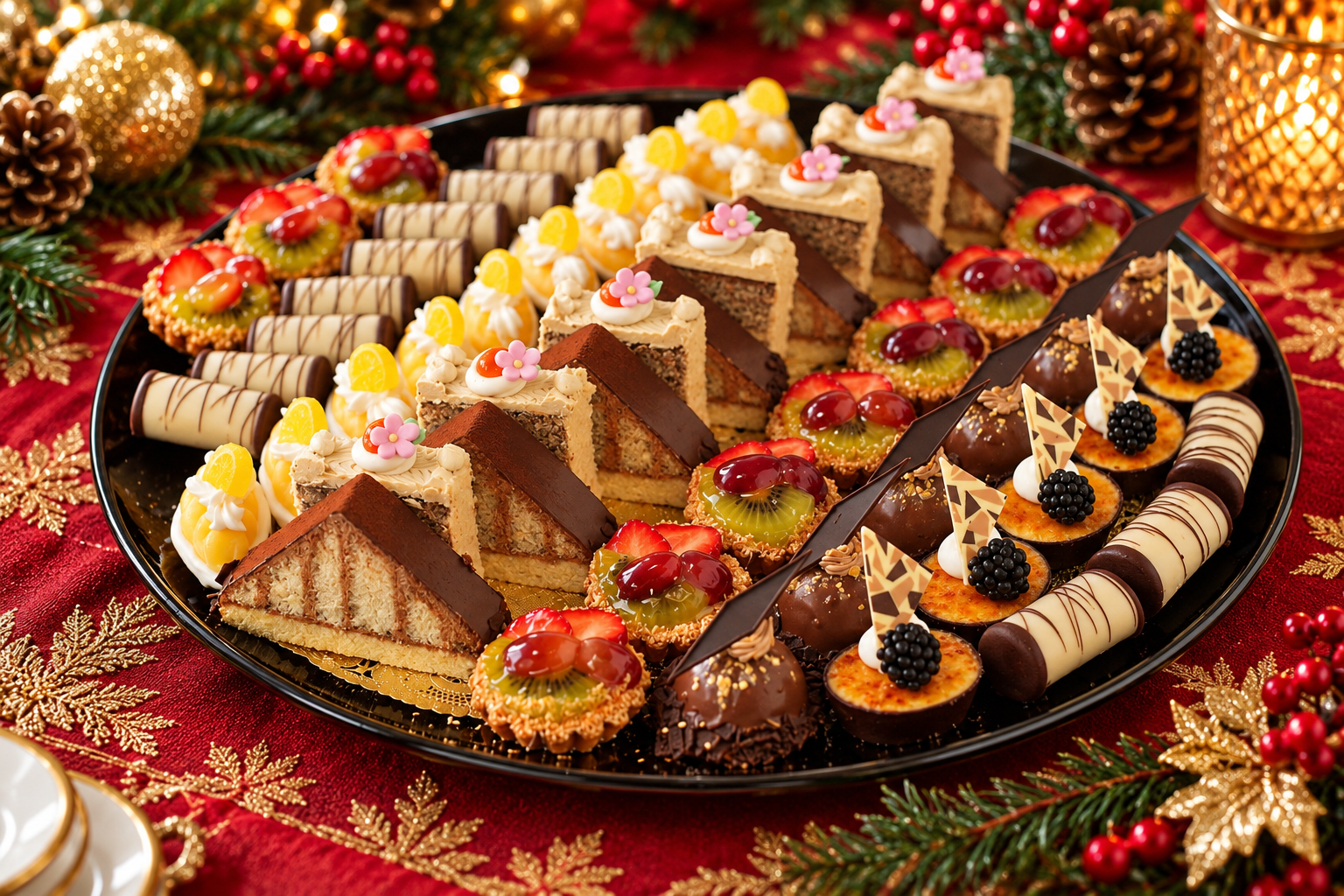 Miniature Dessert Trays — 12-Inch & 18-Inch
Make Thanksgiving entertaining easier with our trays of miniature desserts. Available in 12-inch and 18-inch sizes, these bite-sized treats are ideal for Thanksgiving parties, office gatherings, dessert buf