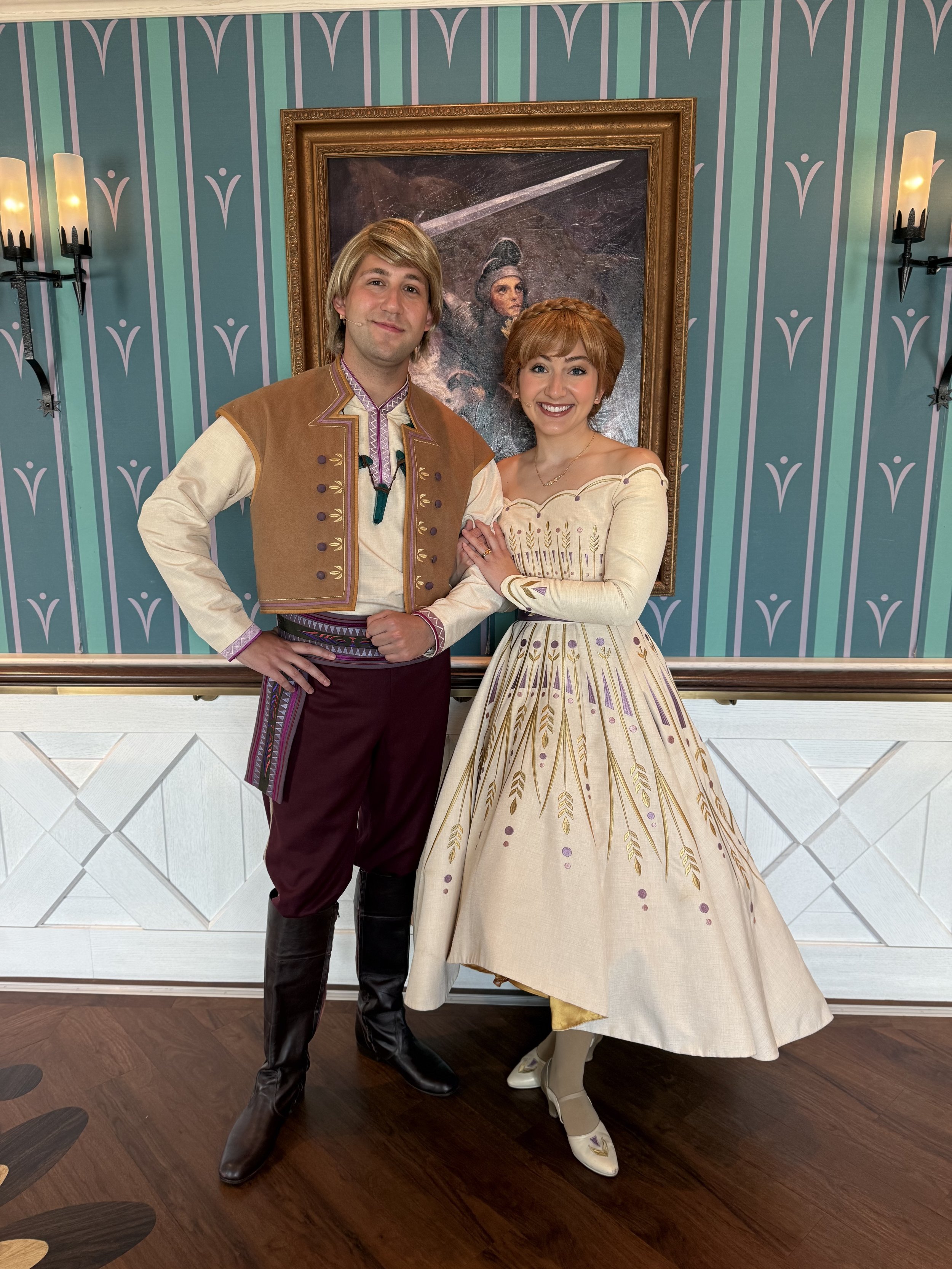 Kristoff and Anna from Frozen on the Disney Wish for Disney Cruise Line