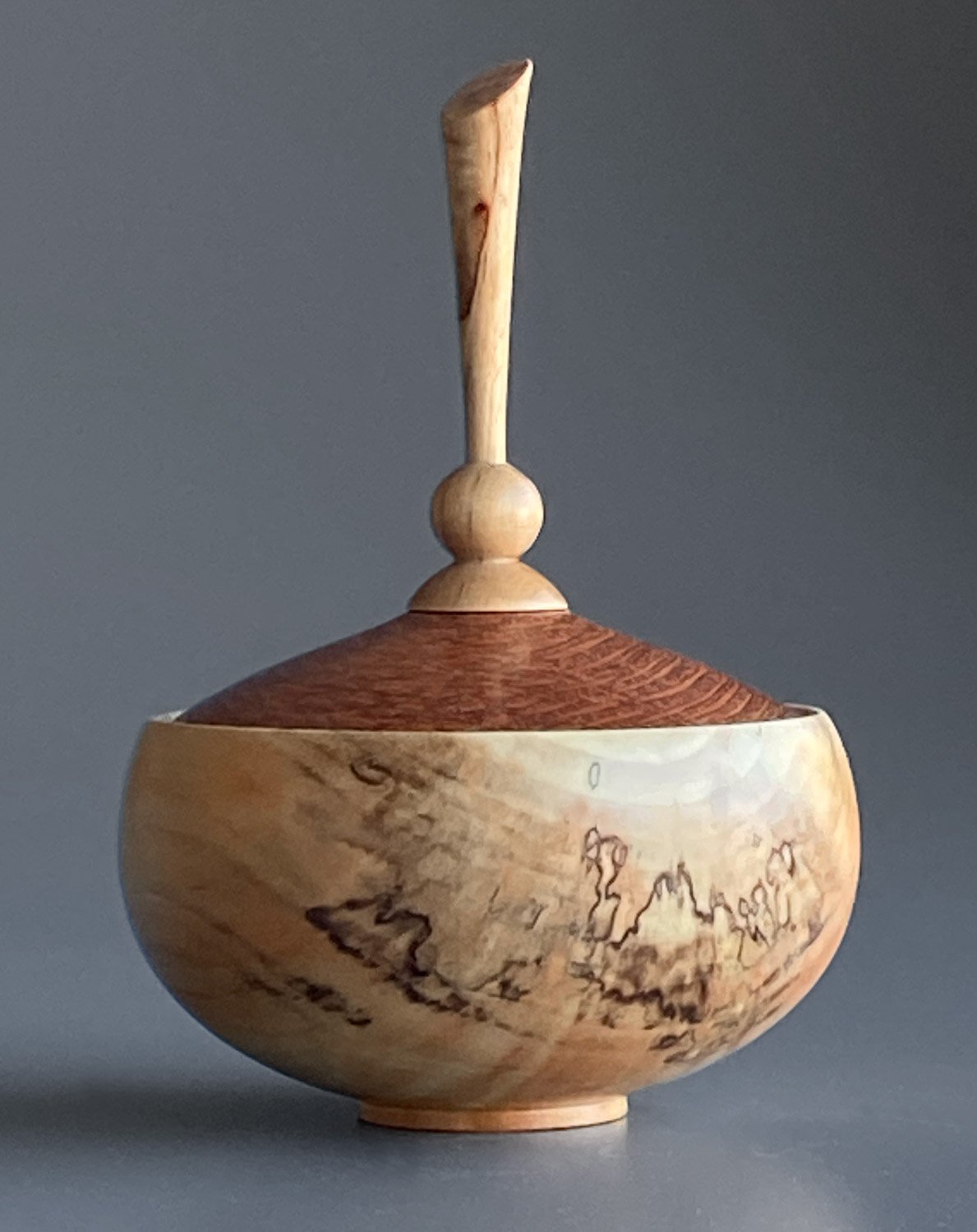Spalted Box Elder, Lacewood: 4" dia x 5.75" tall