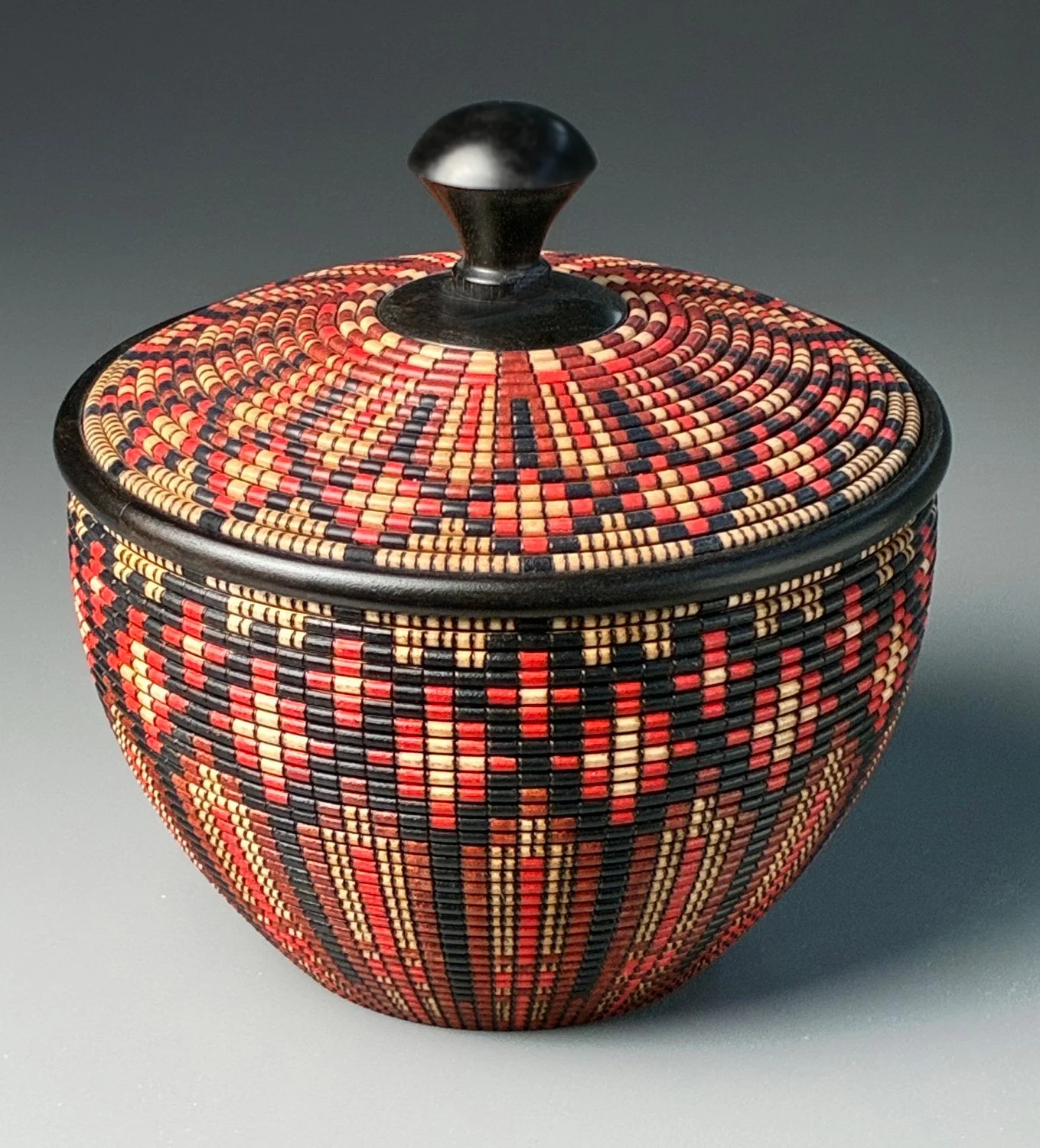 Maple, African Blackwood: 5.75" dia x 5" tall