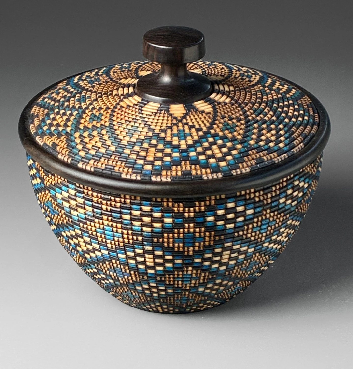 Maple, African Blackwood: 5.75" dia x 5" tall