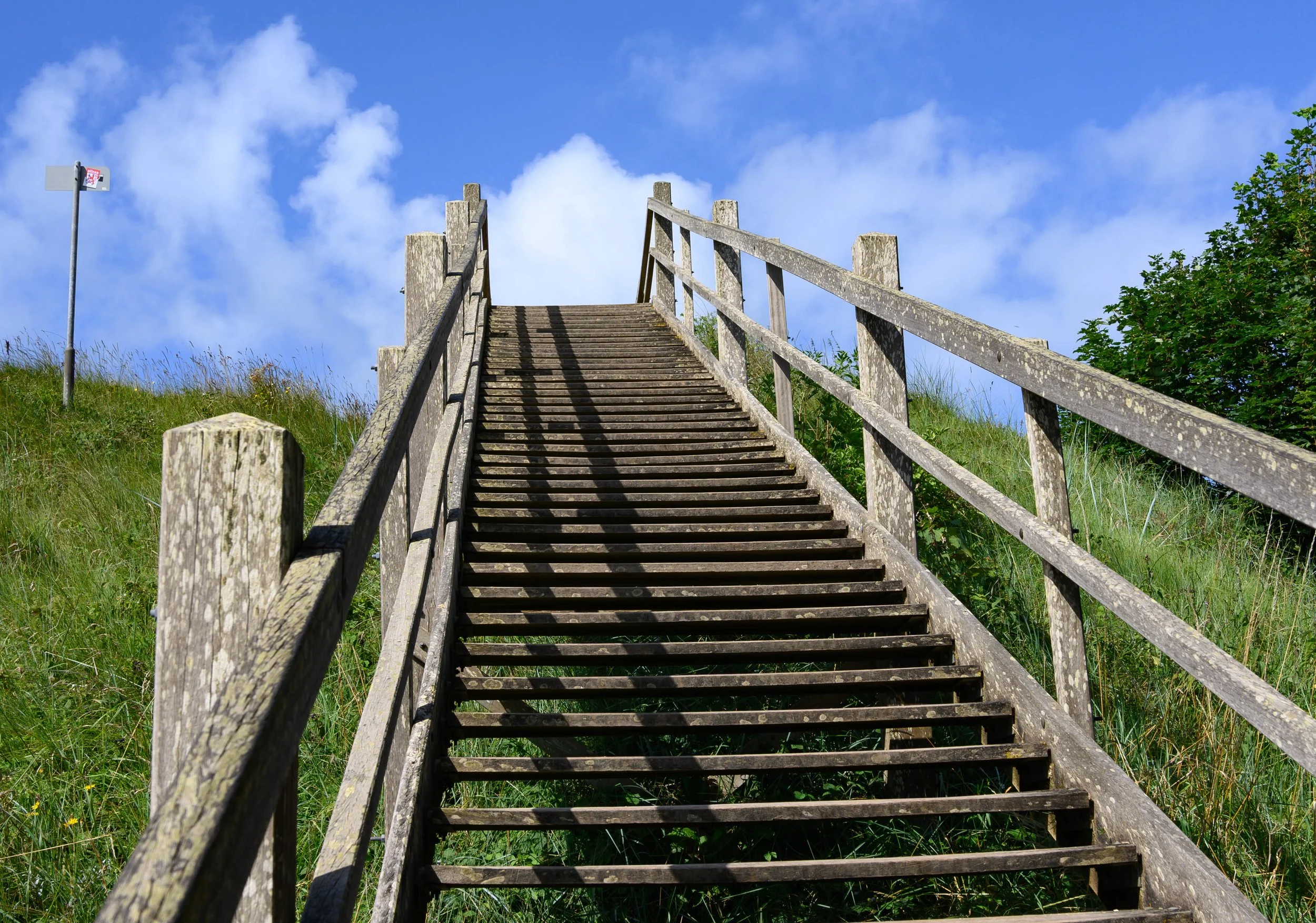 Stairs on dike (dijk), Netherlands