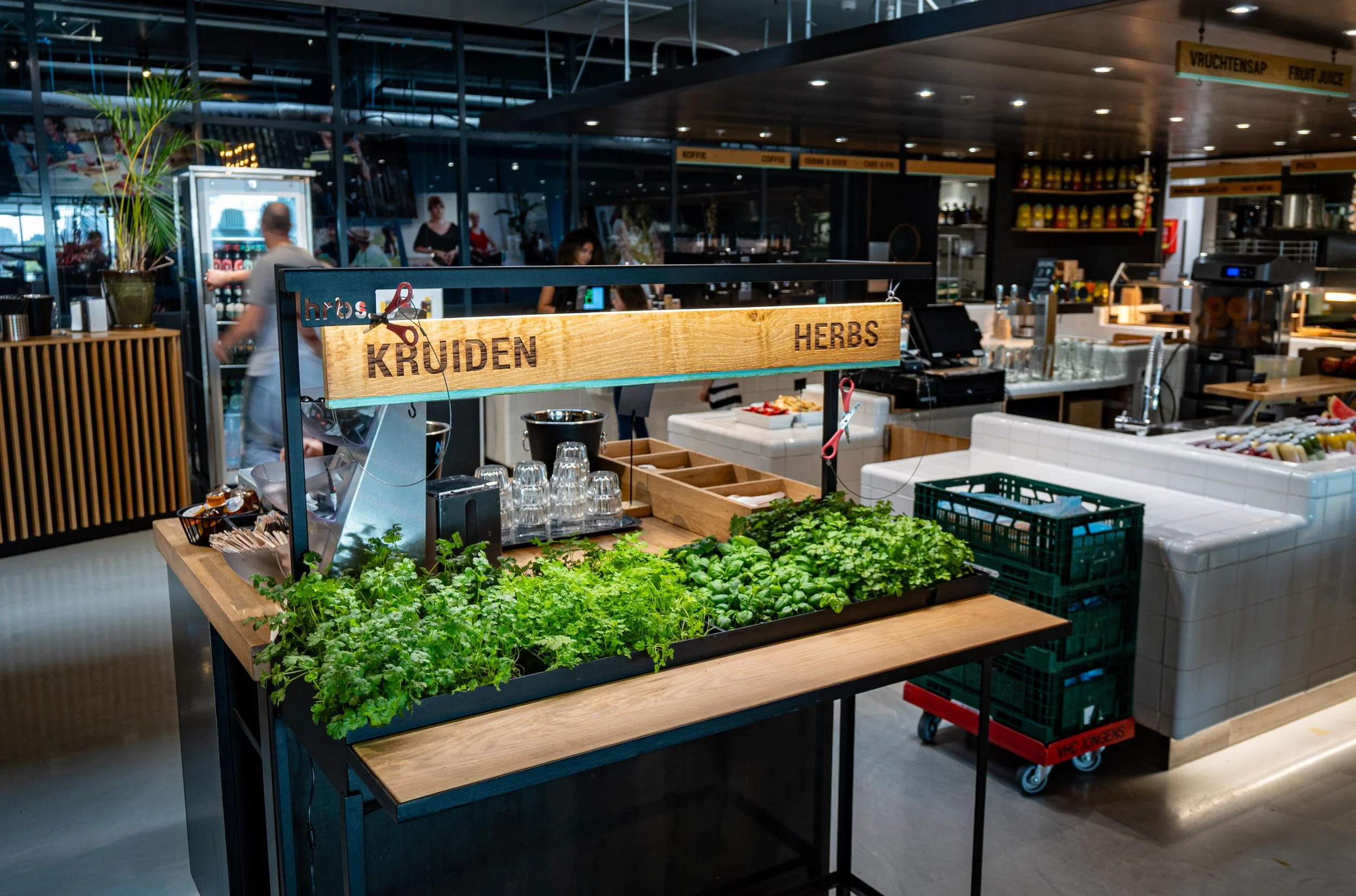 Fresh herbs, museum restaurant, Netherlands
