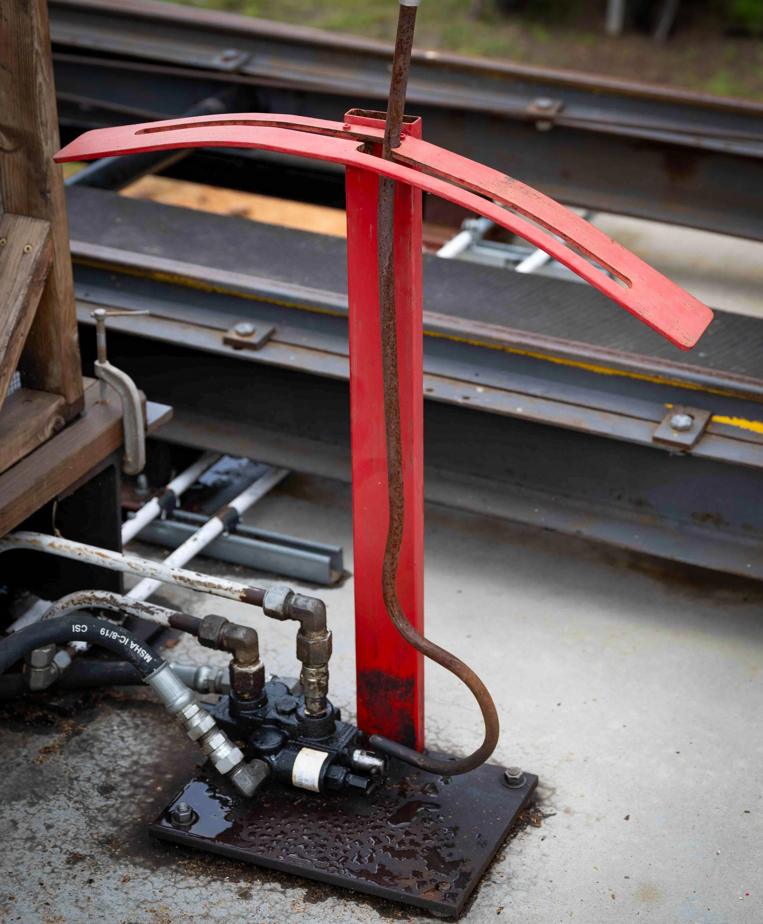 Sawmill hydraulic control lever, Vista, CA