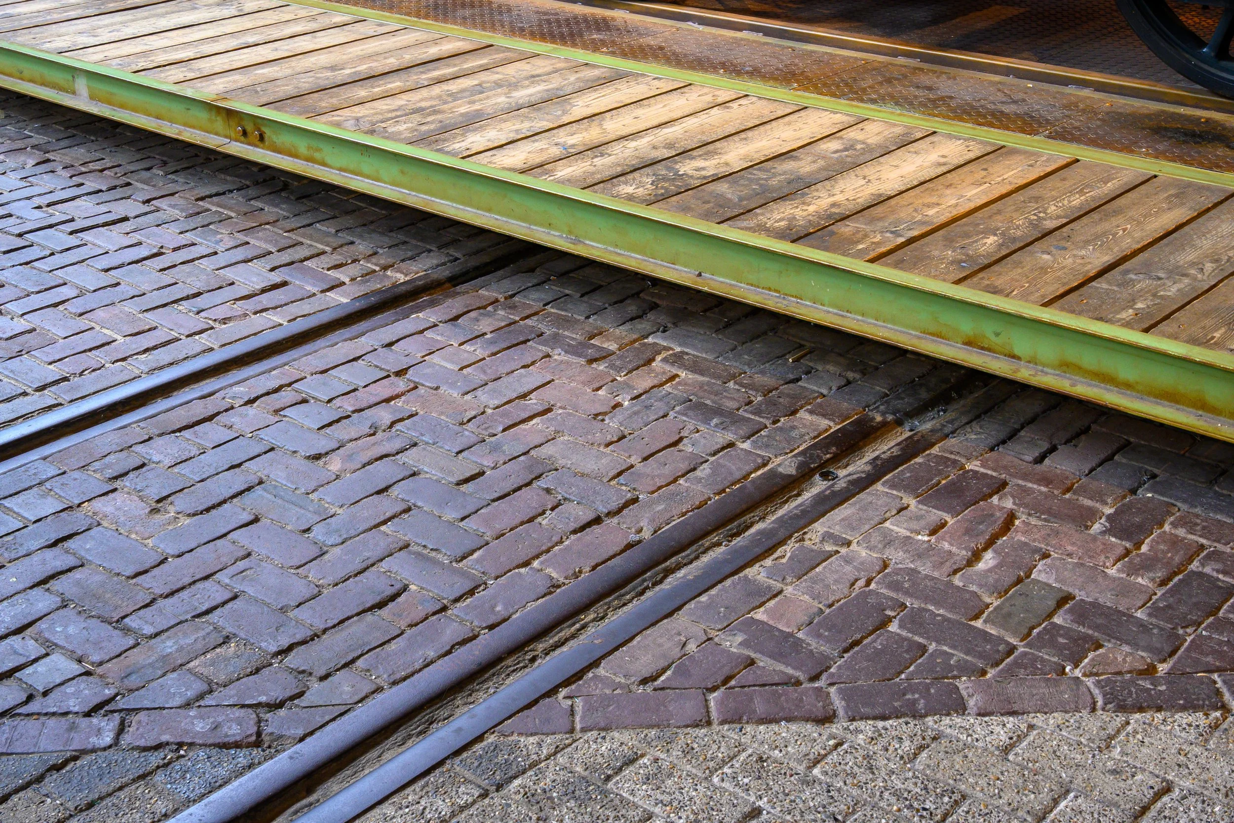 Walkway and track, rail museum, Netherlands