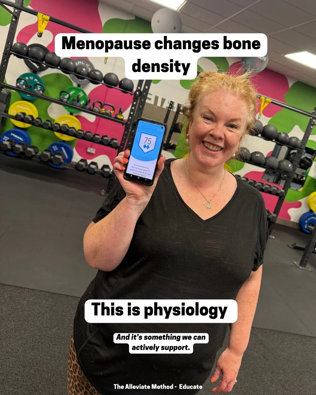 During menopause, bone density naturally declines.

That&rsquo;s not a scare tactic - it&rsquo;s physiology.

Strength training isn&rsquo;t about lifting heavy for the sake of it.
It&rsquo;s about protecting your bones, supporting your joints, and bu