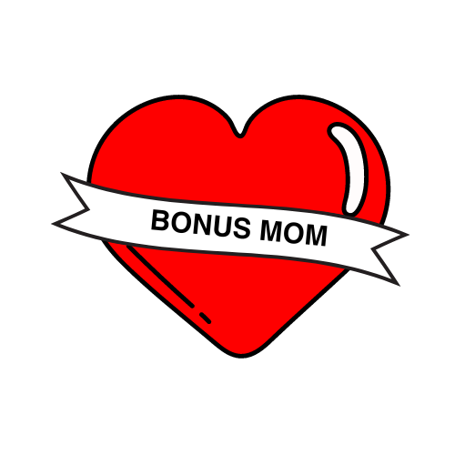 Red I Heart My Bonus Mom graphic