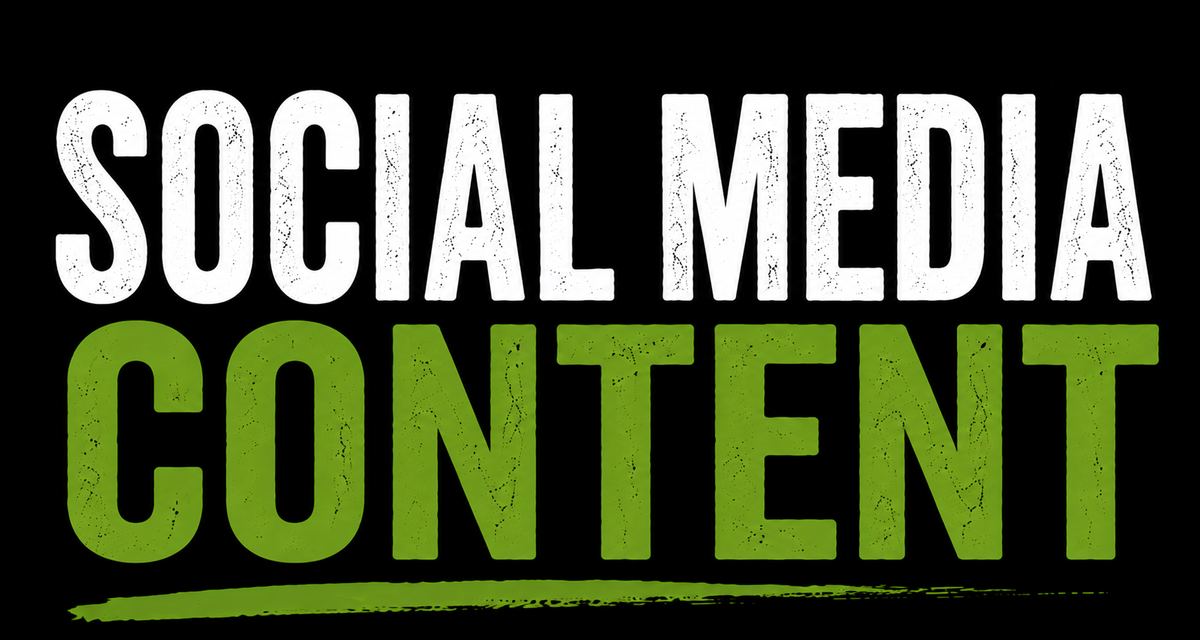 Graphic with the text 'Social Media Content' in white and green letters on a black background.